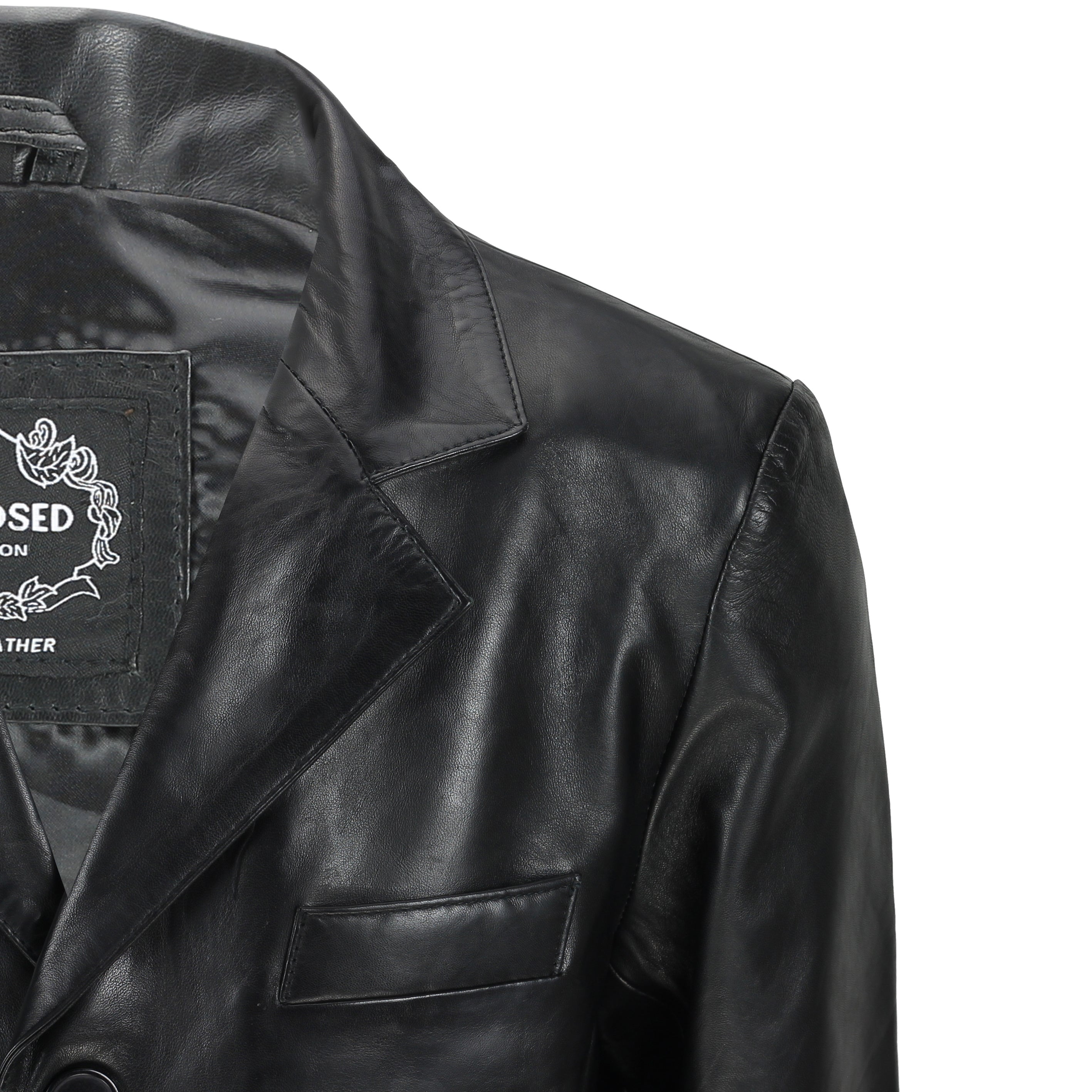 MEN’S VINTAGE MID LENGTH BLACK LEATHER JACKET