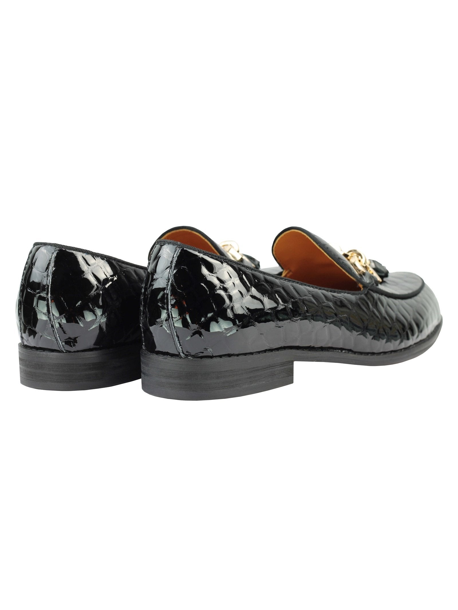 BLACK SNAFFLE BIT PRINTED LOAFER