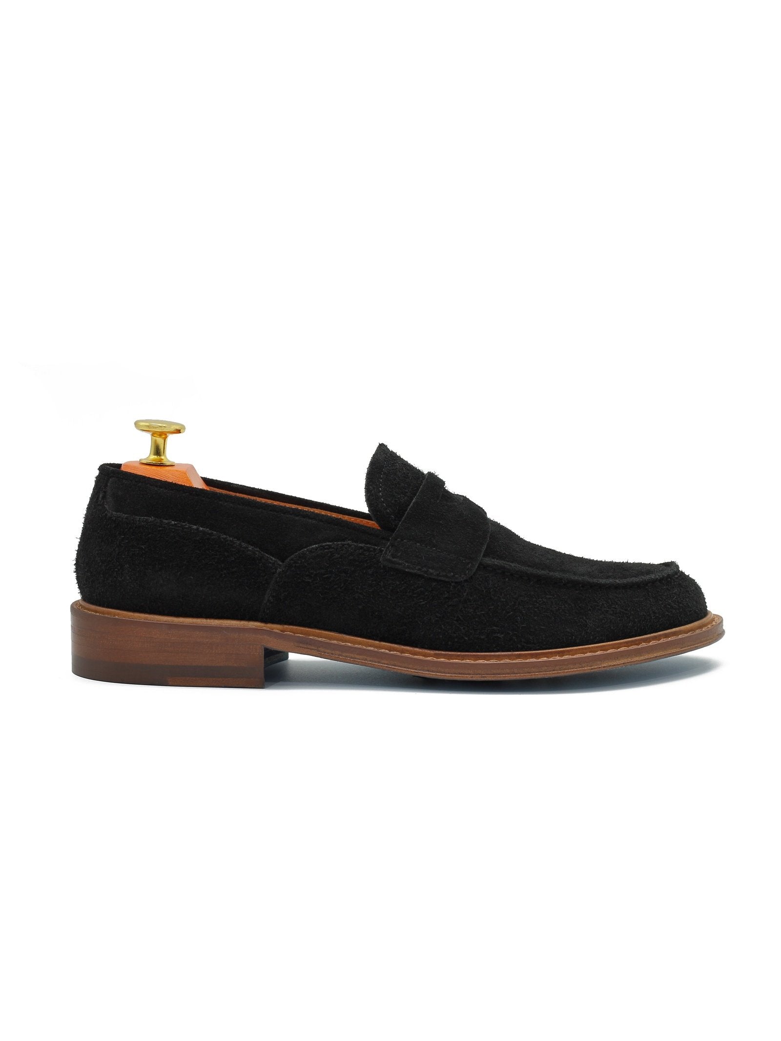 BLACK ITALIAN SUEDE PENNY LOAFER