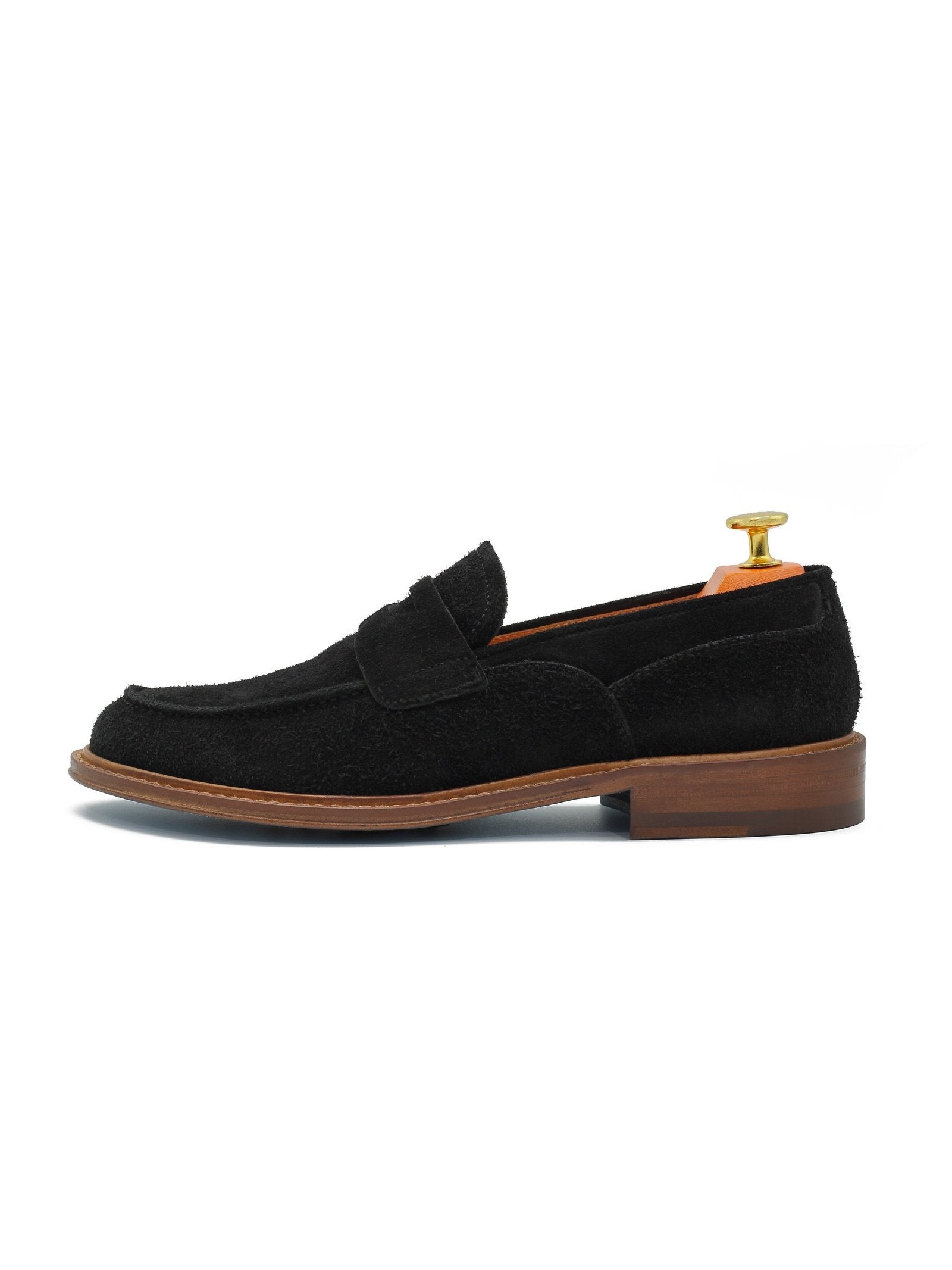 BLACK ITALIAN SUEDE PENNY LOAFER