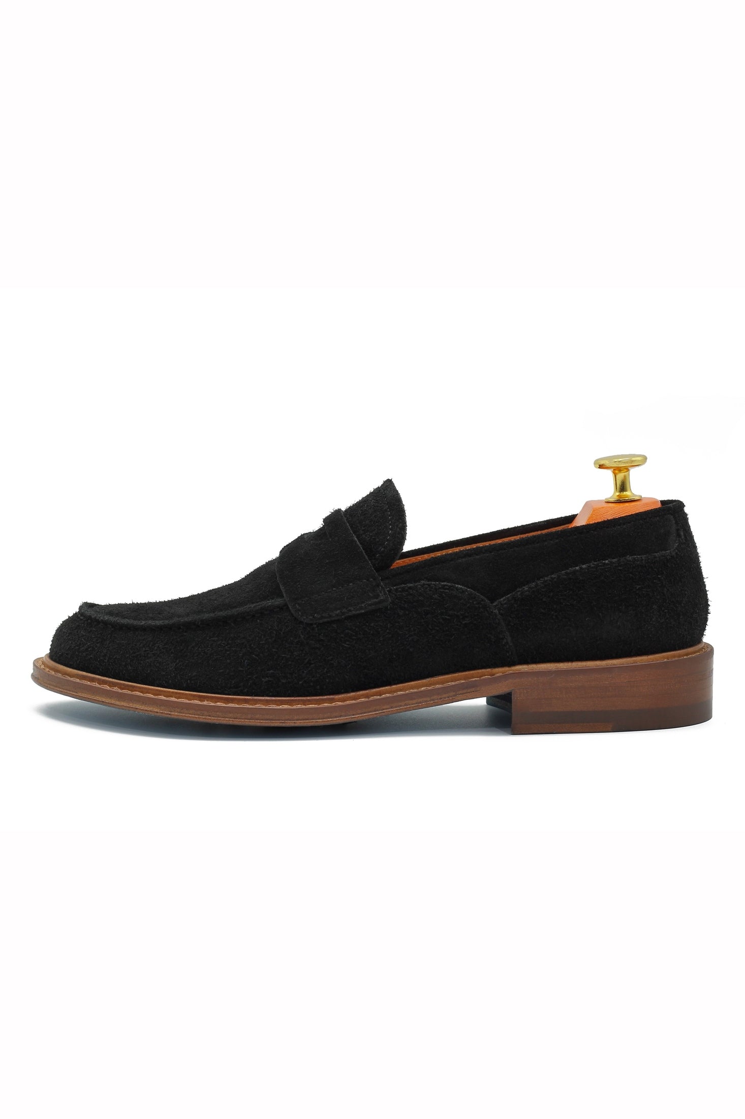 BLACK ITALIAN SUEDE PENNY LOAFER