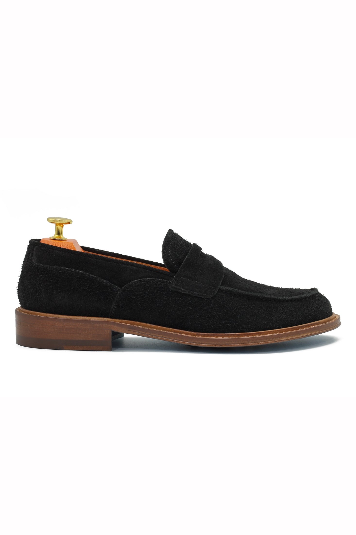 BLACK ITALIAN SUEDE PENNY LOAFER