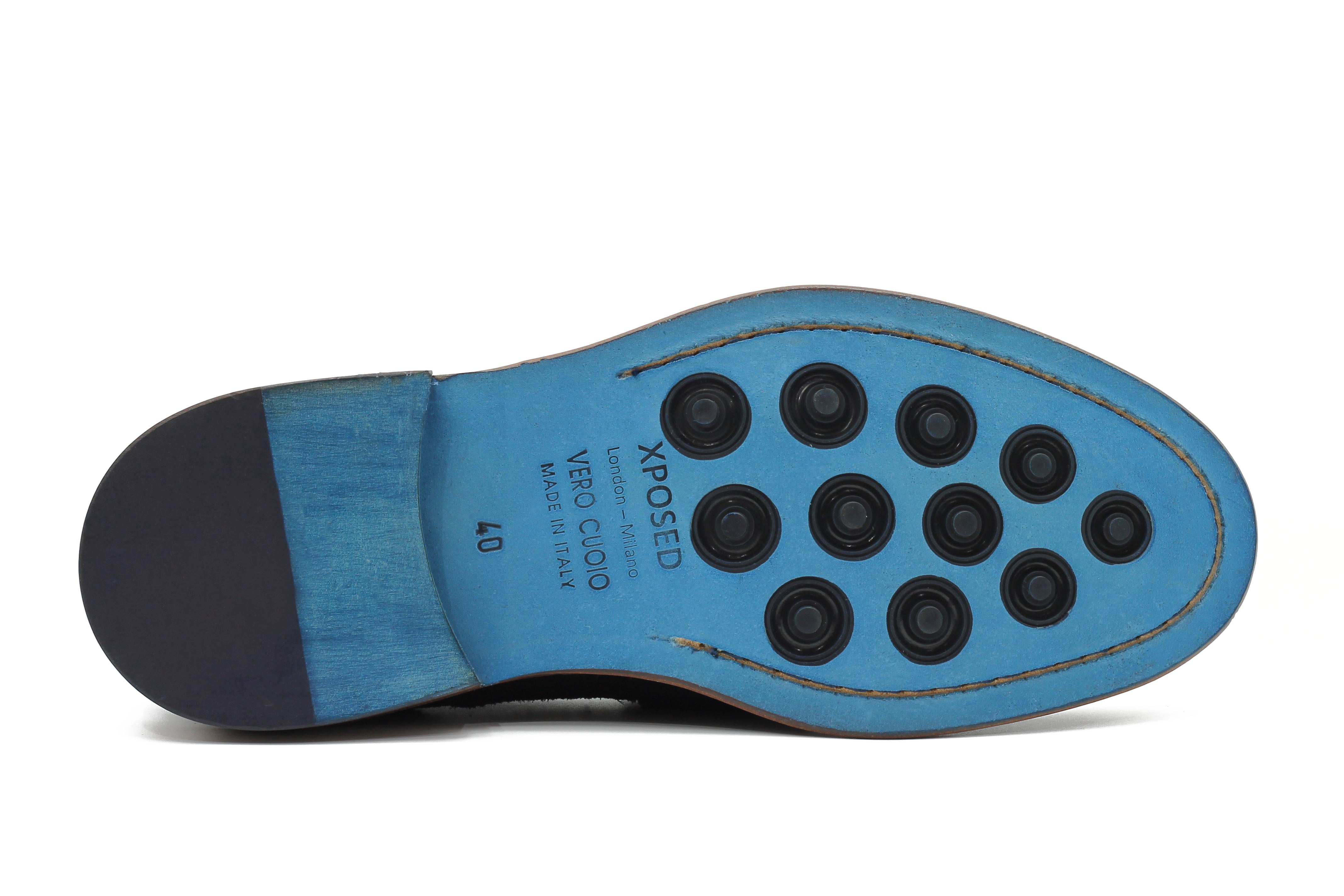 BLACK ITALIAN SUEDE PENNY LOAFER