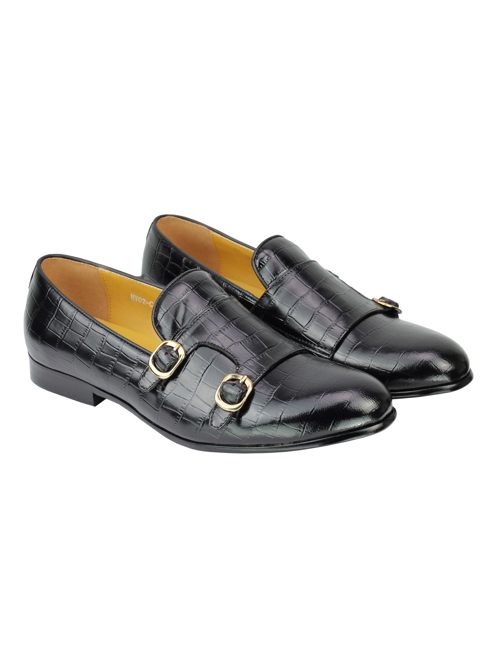 BLACK POLISHED DOUBLE MONKS