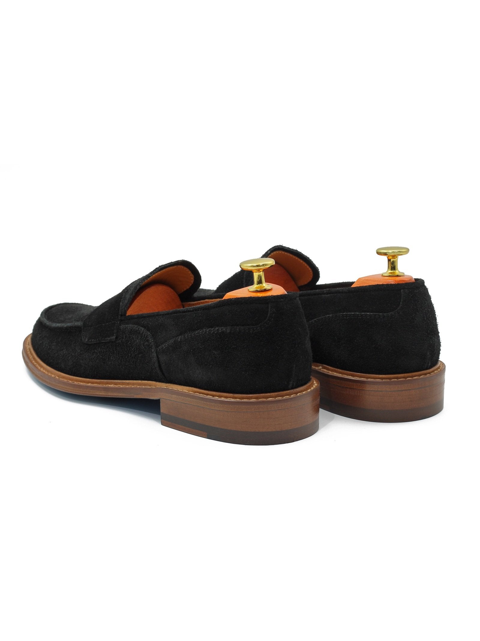 BLACK ITALIAN SUEDE PENNY LOAFER