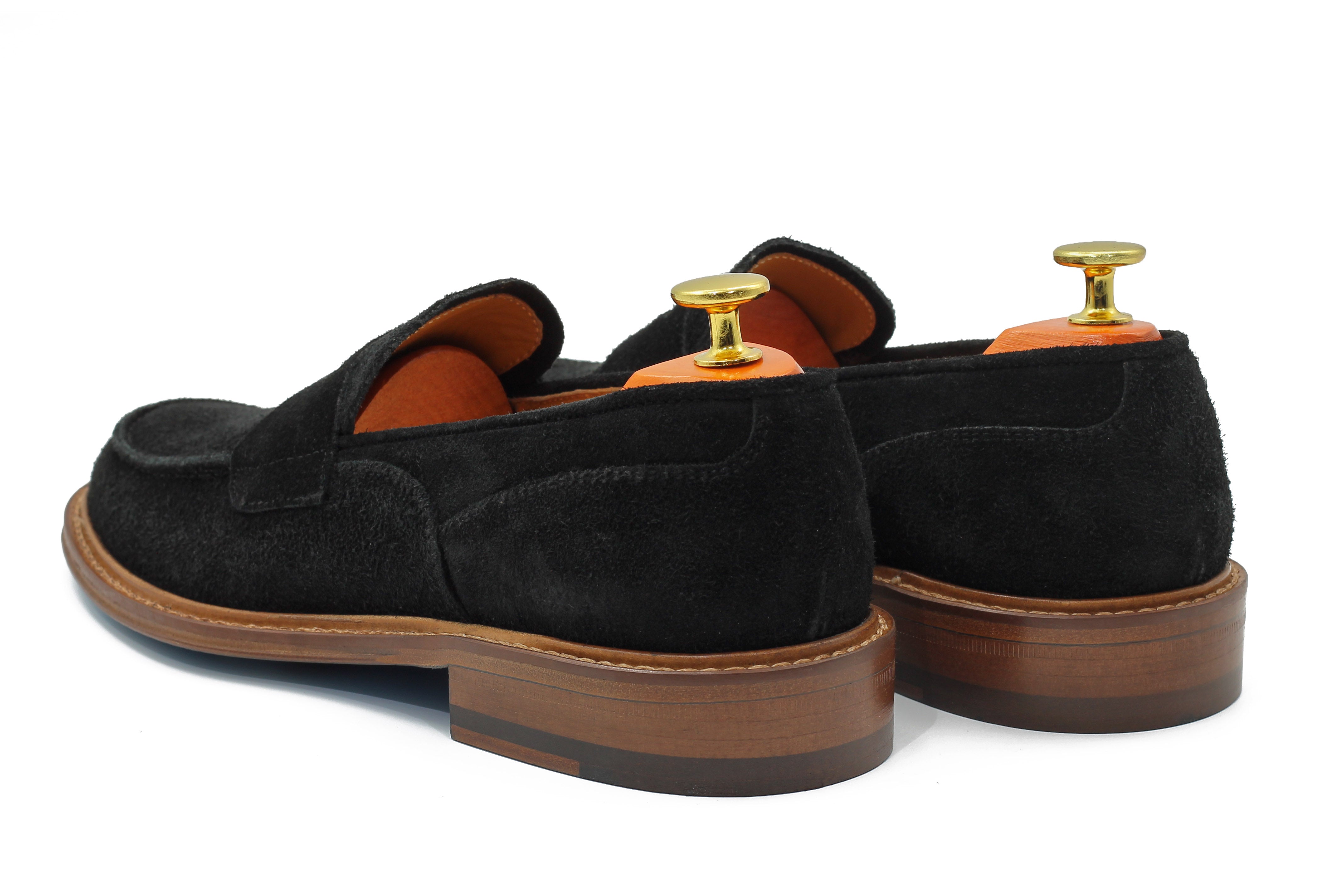 BLACK ITALIAN SUEDE PENNY LOAFER