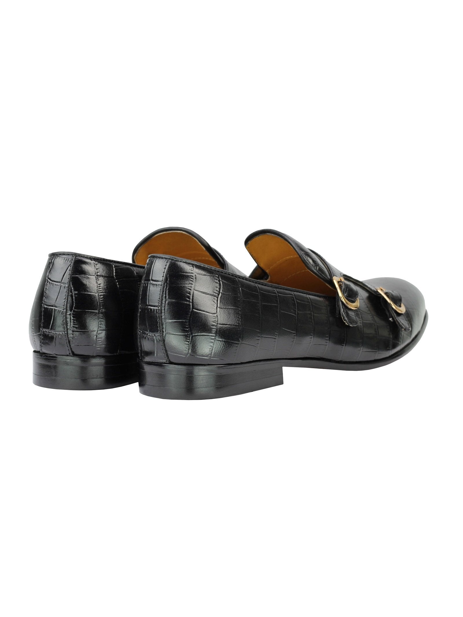 BLACK POLISHED DOUBLE MONKS