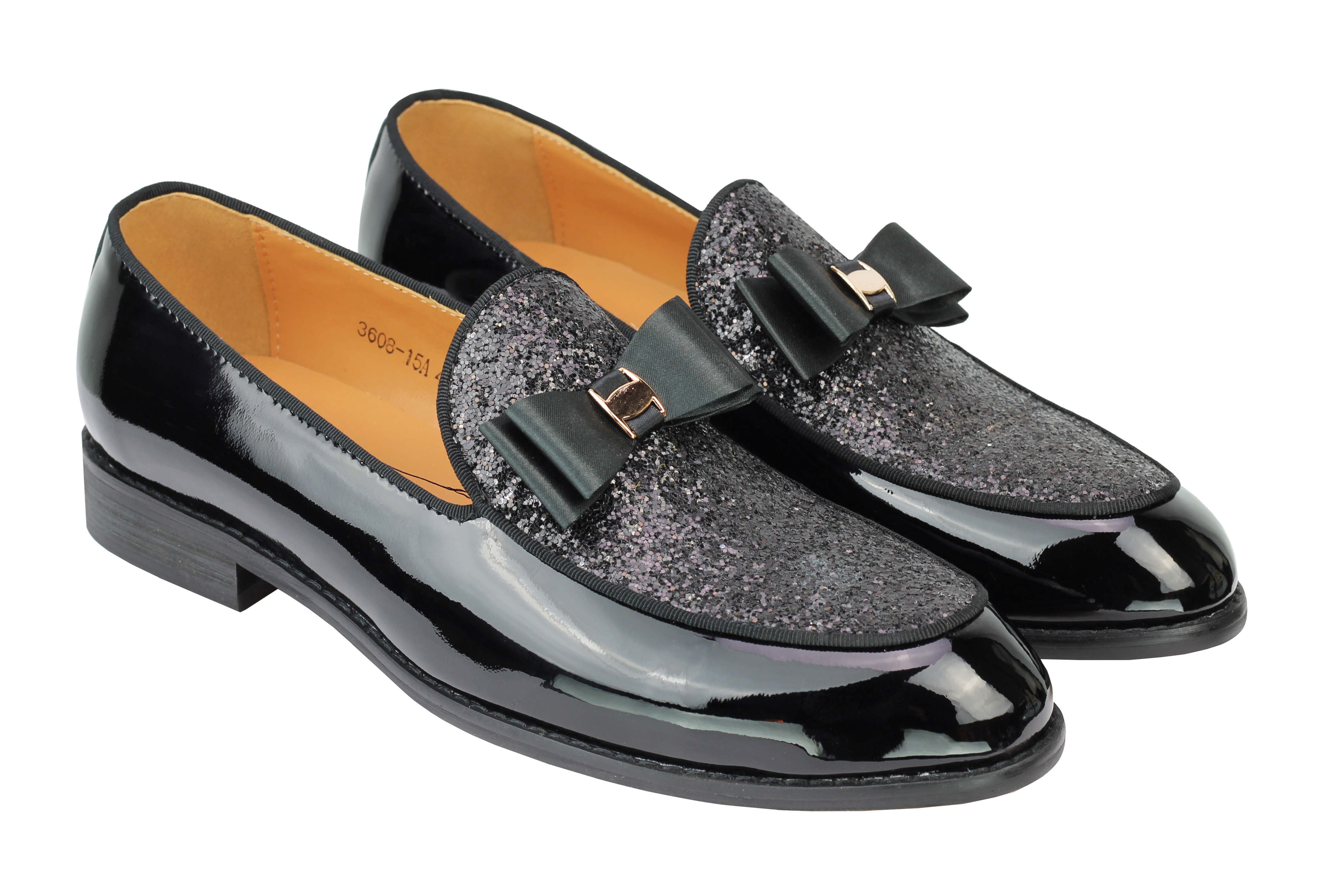 BLACK GLITTER BOWTIE LOAFER