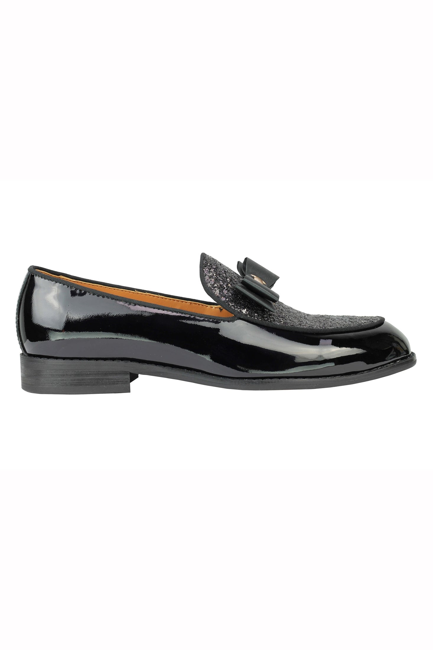 BLACK GLITTER BOWTIE LOAFER