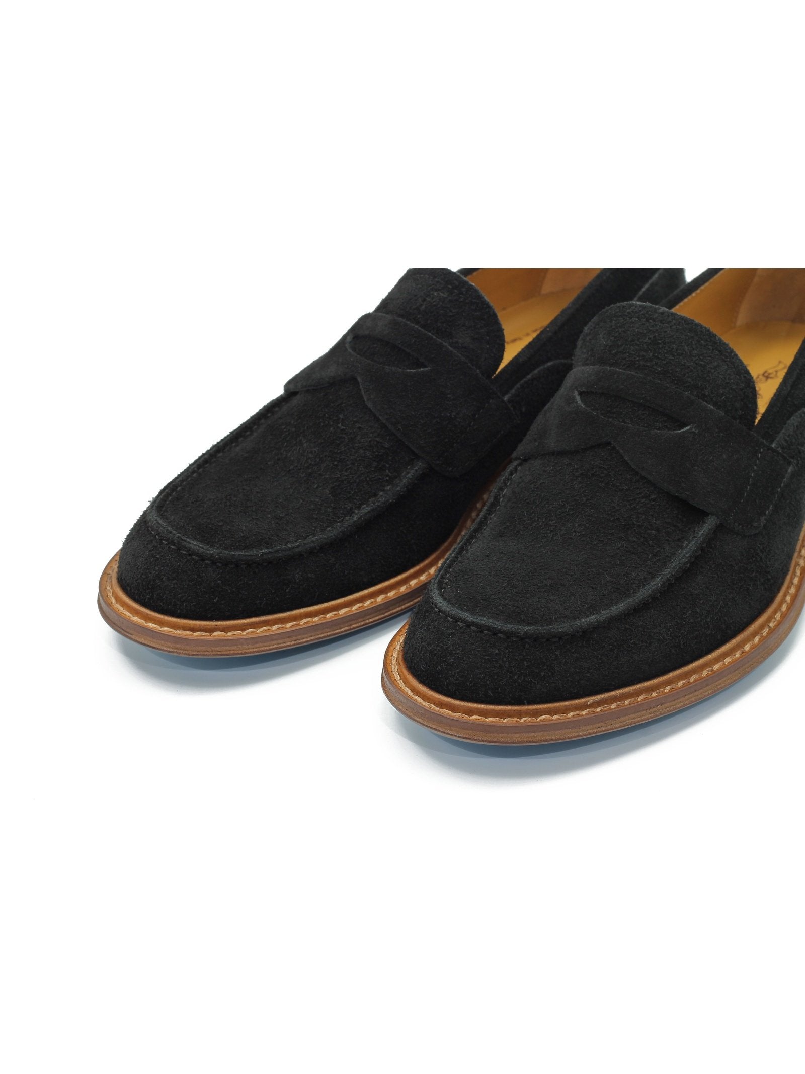 BLACK ITALIAN SUEDE PENNY LOAFER