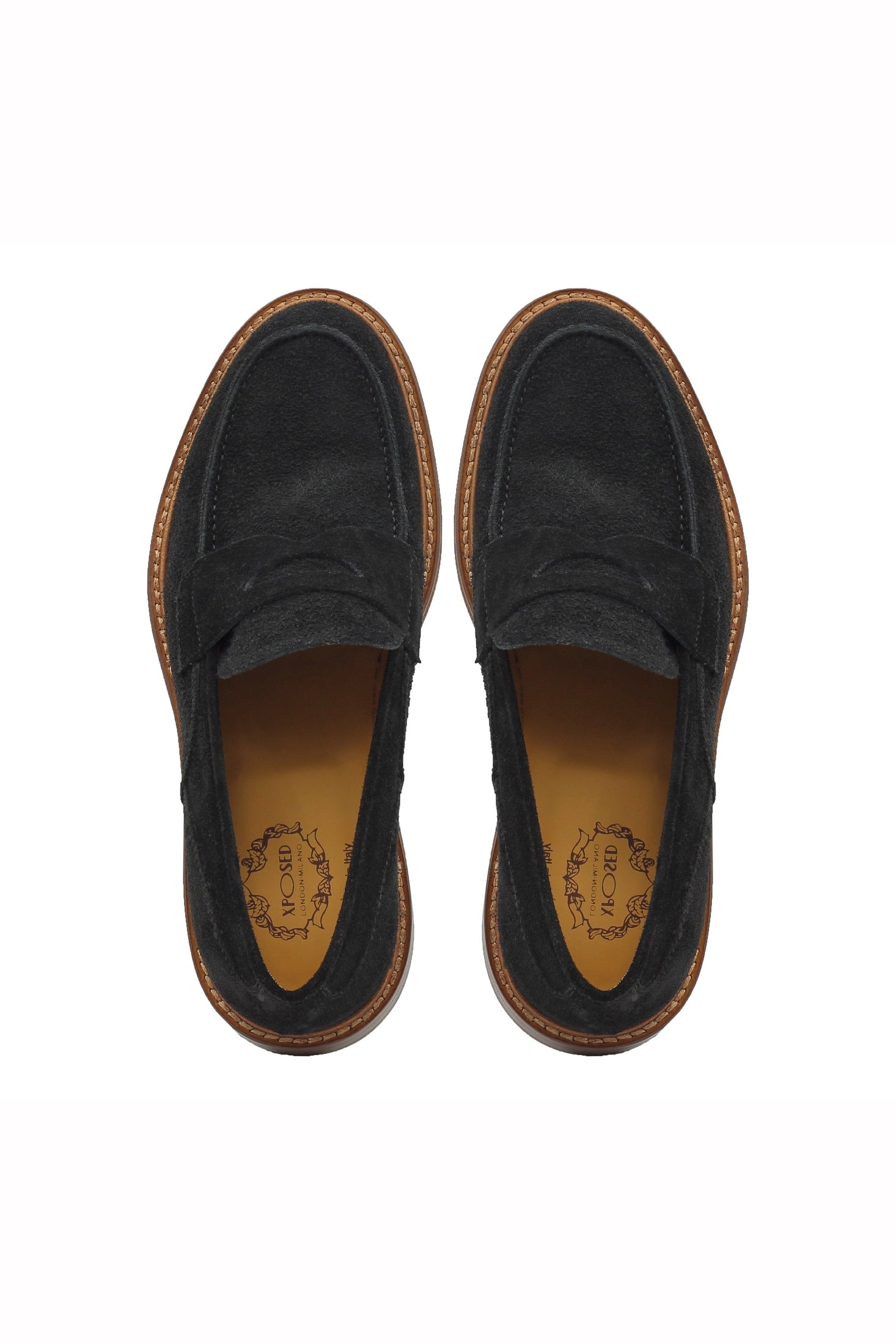 BLACK ITALIAN SUEDE PENNY LOAFER