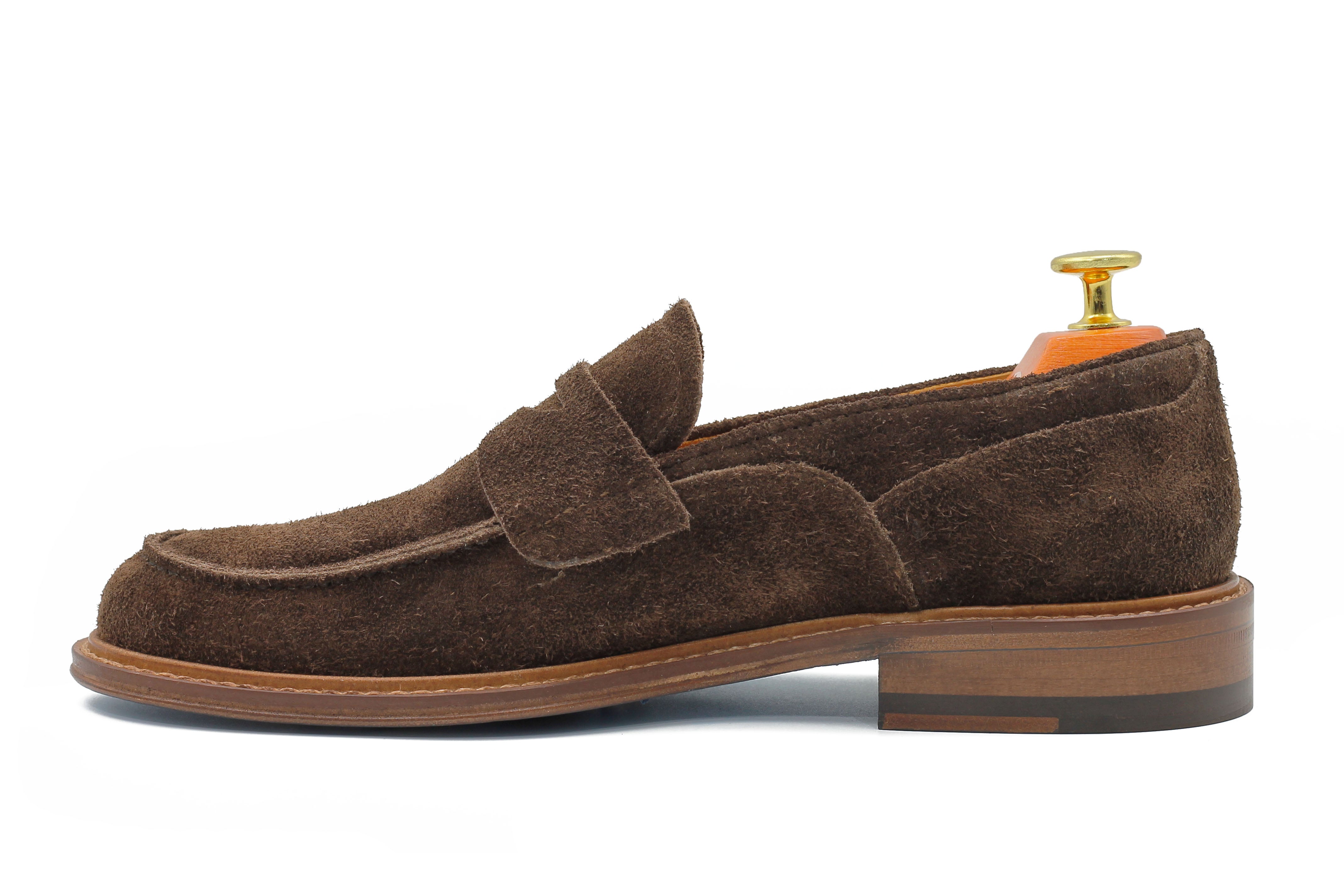 BROWN ITALIAN SUEDE PENNY LOAFER