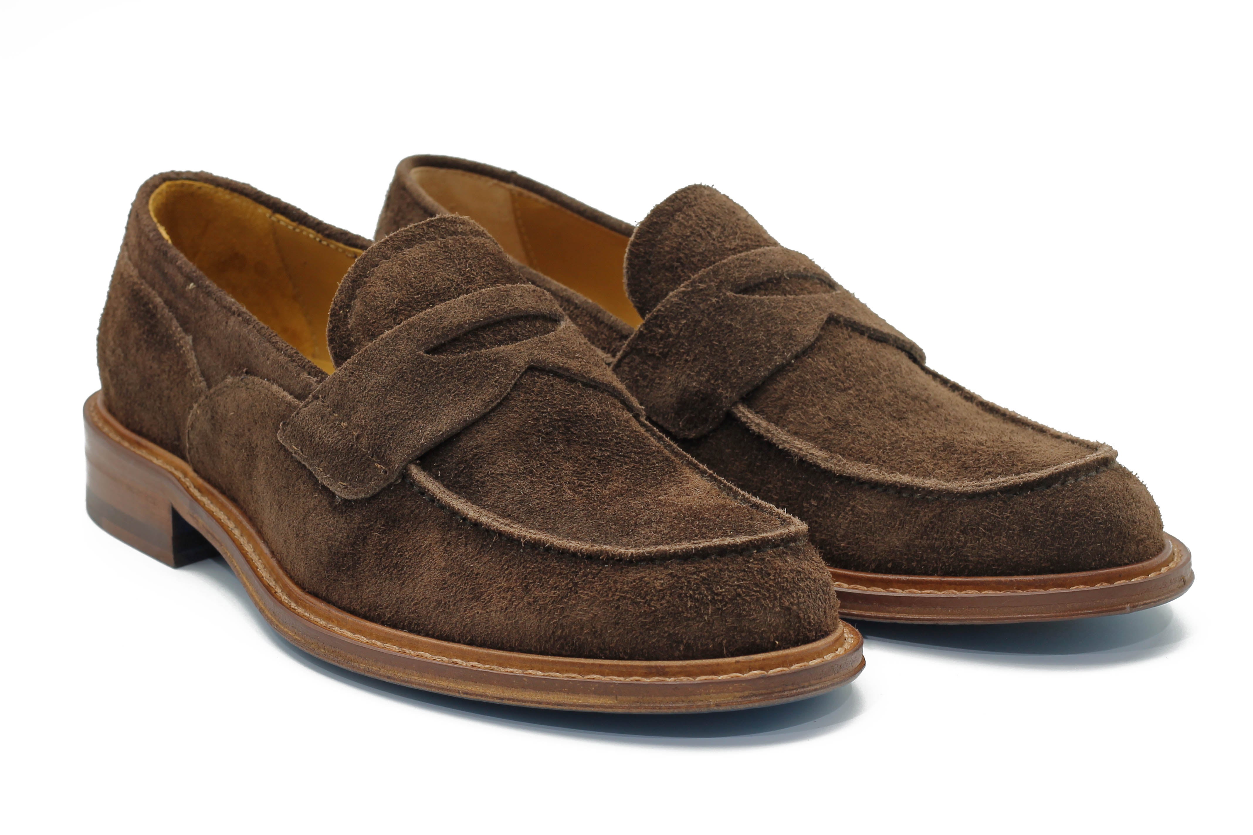 BROWN ITALIAN SUEDE PENNY LOAFER