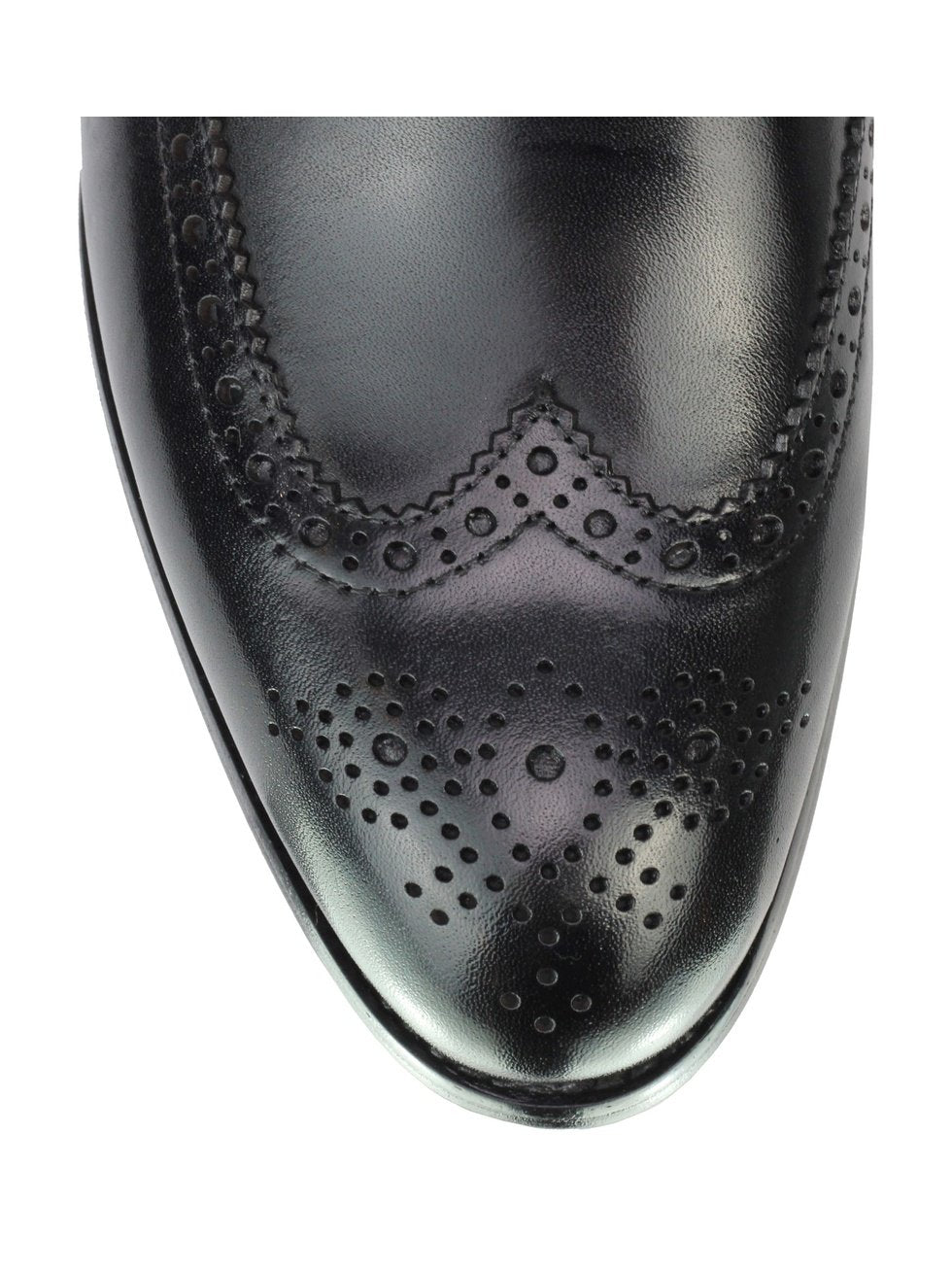 Real Leather Black Brogue Monk Shoes