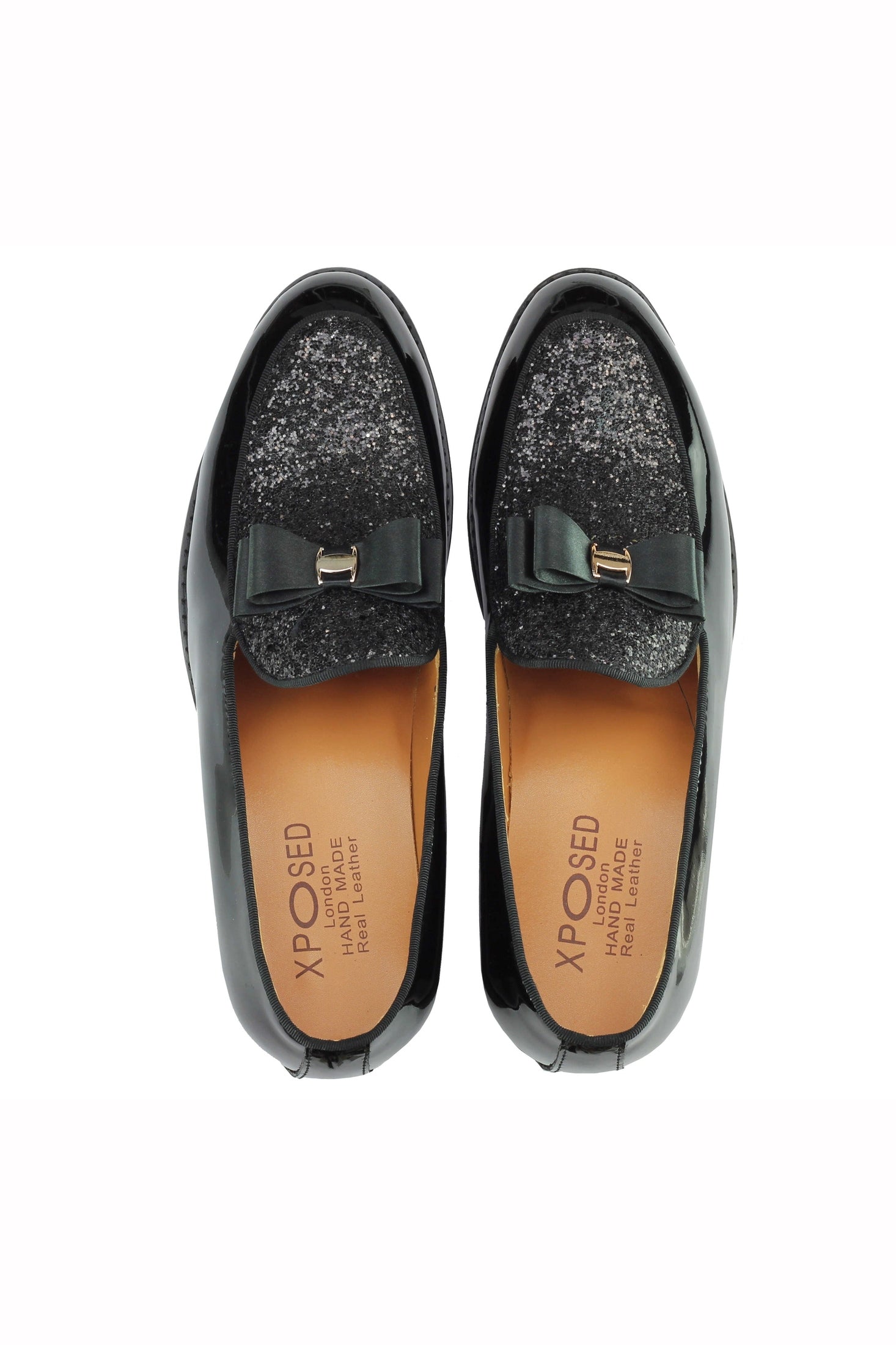 BLACK GLITTER BOWTIE LOAFER
