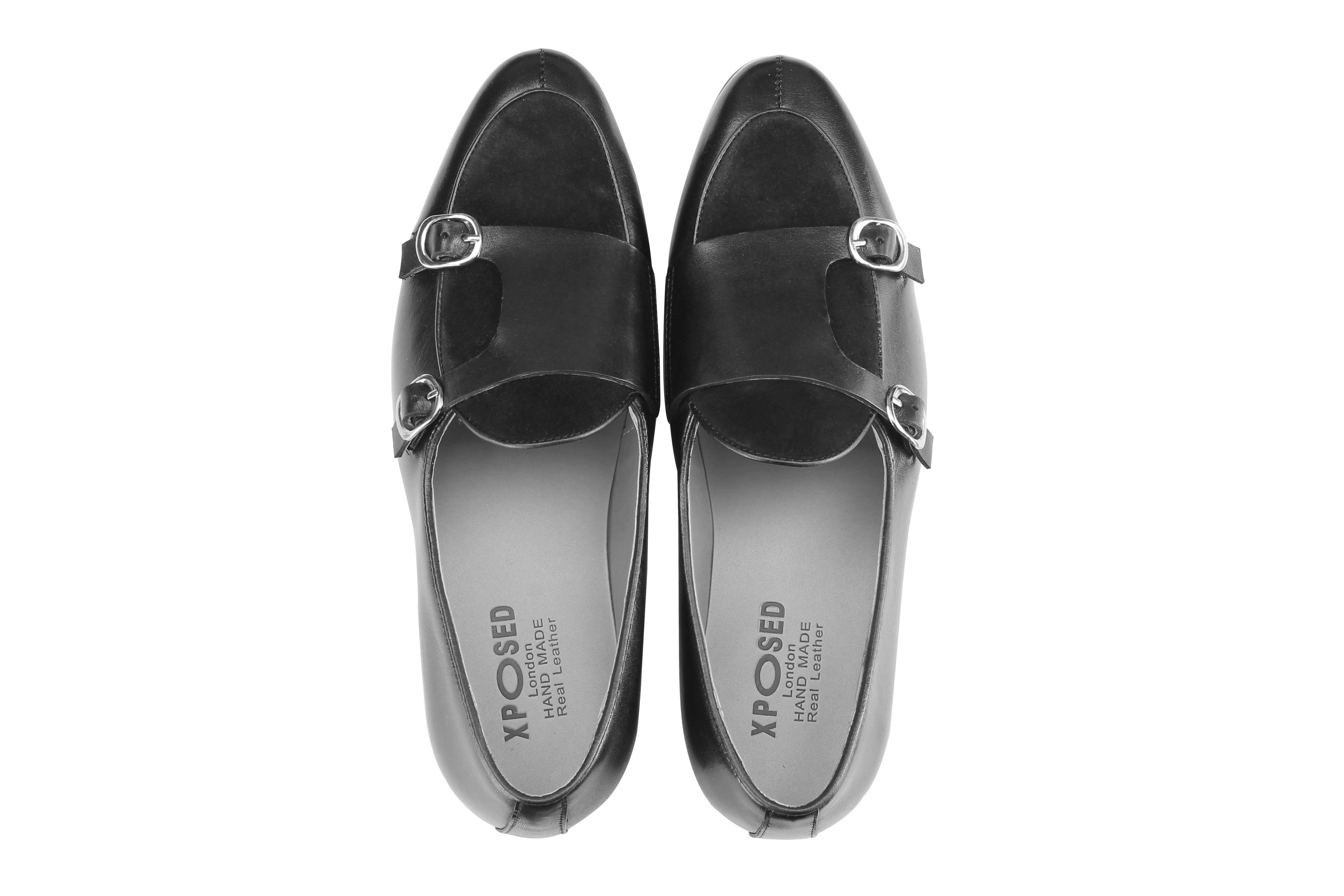 BLACK DOUBLE BUCKLE LOAFER