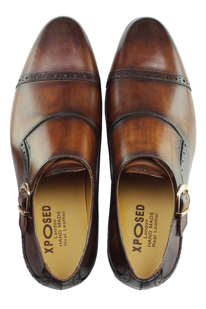 BROWN SINGLE BUCKLE MONK
