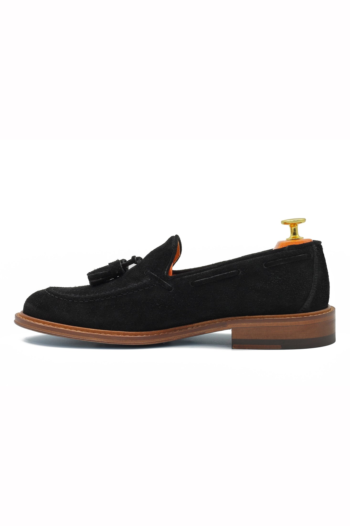 BLACK ITALIAN SUEDE TASSEL LOAFER