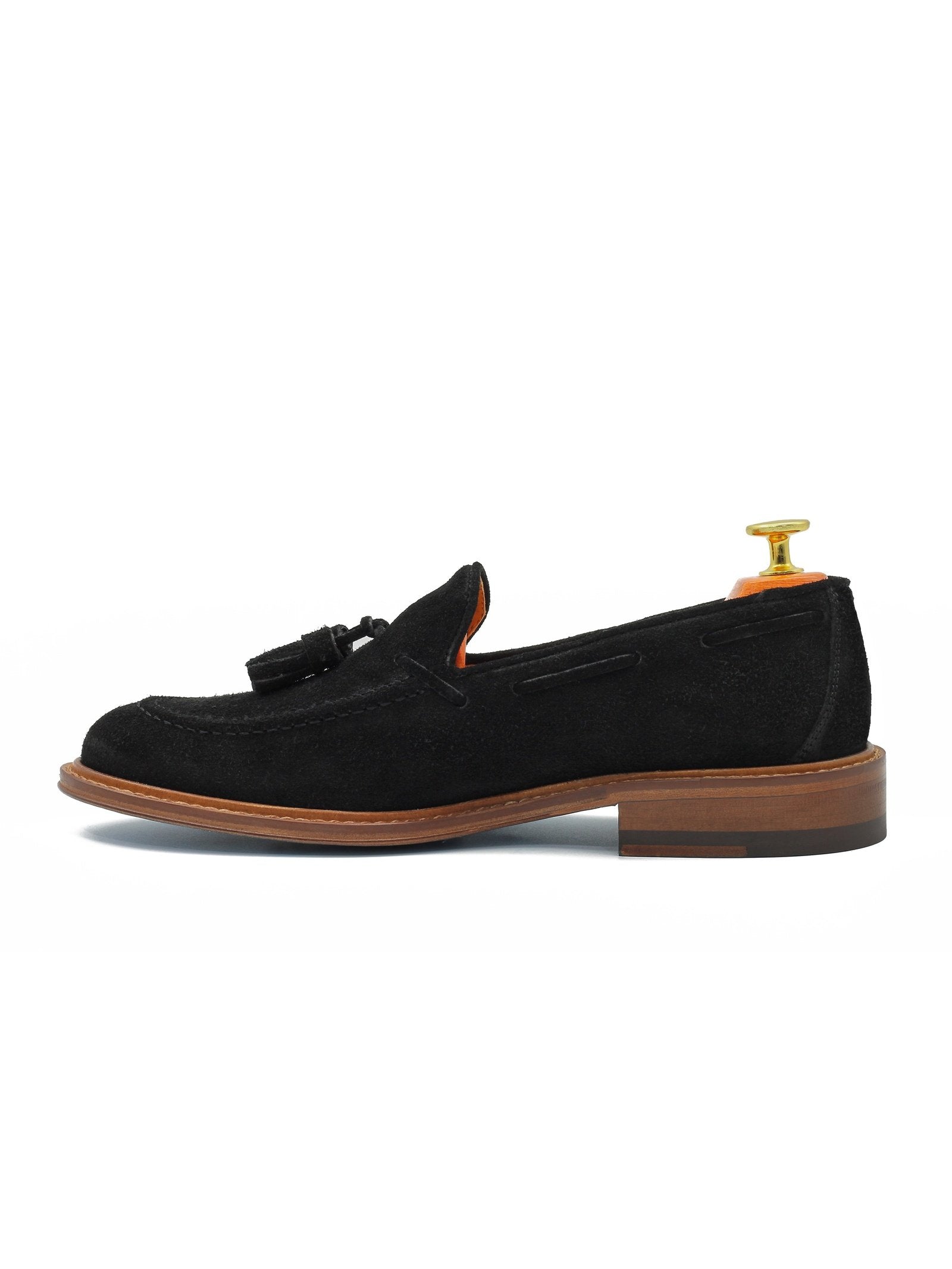 BLACK ITALIAN SUEDE TASSEL LOAFER
