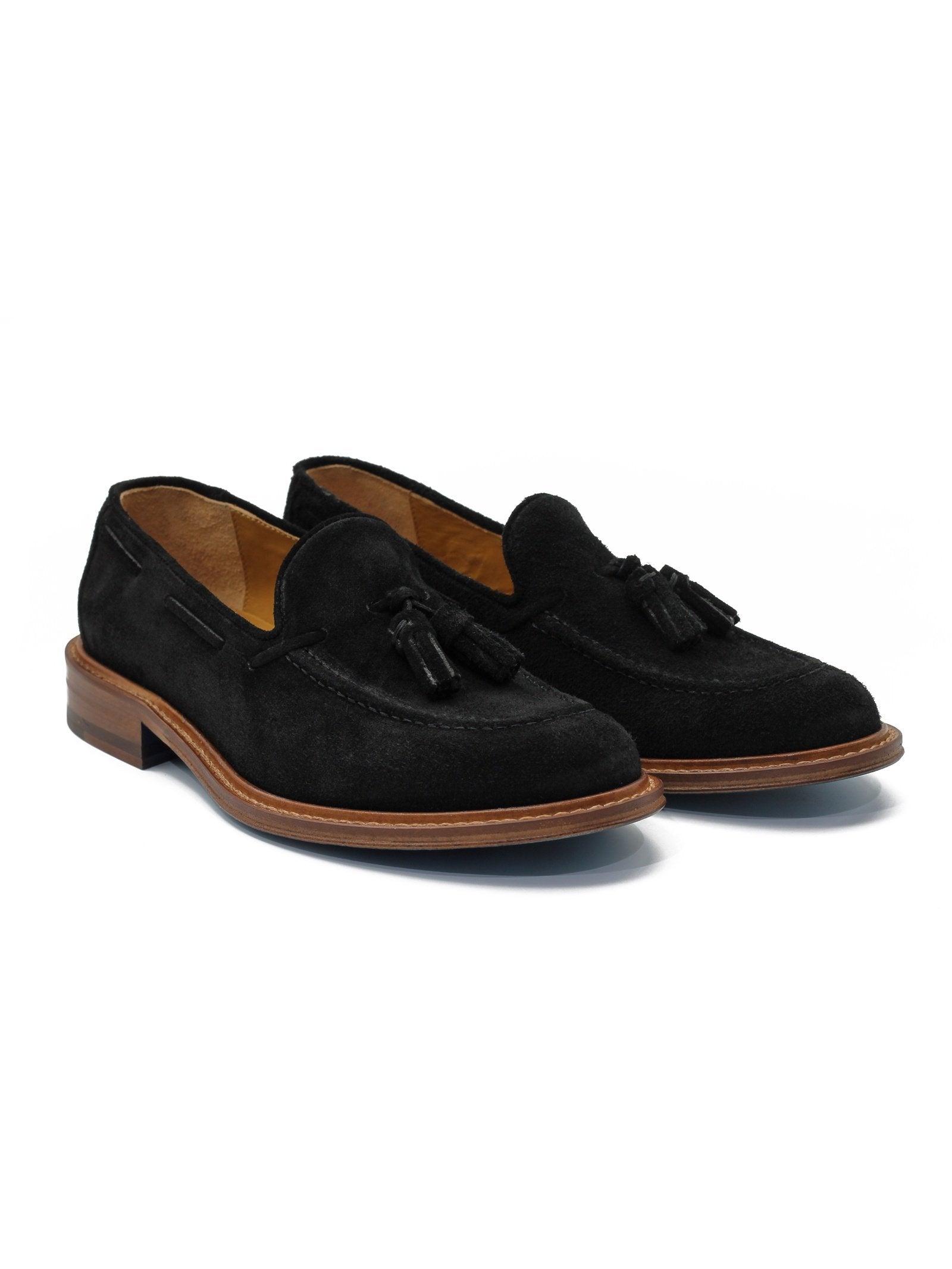 BLACK ITALIAN SUEDE TASSEL LOAFER