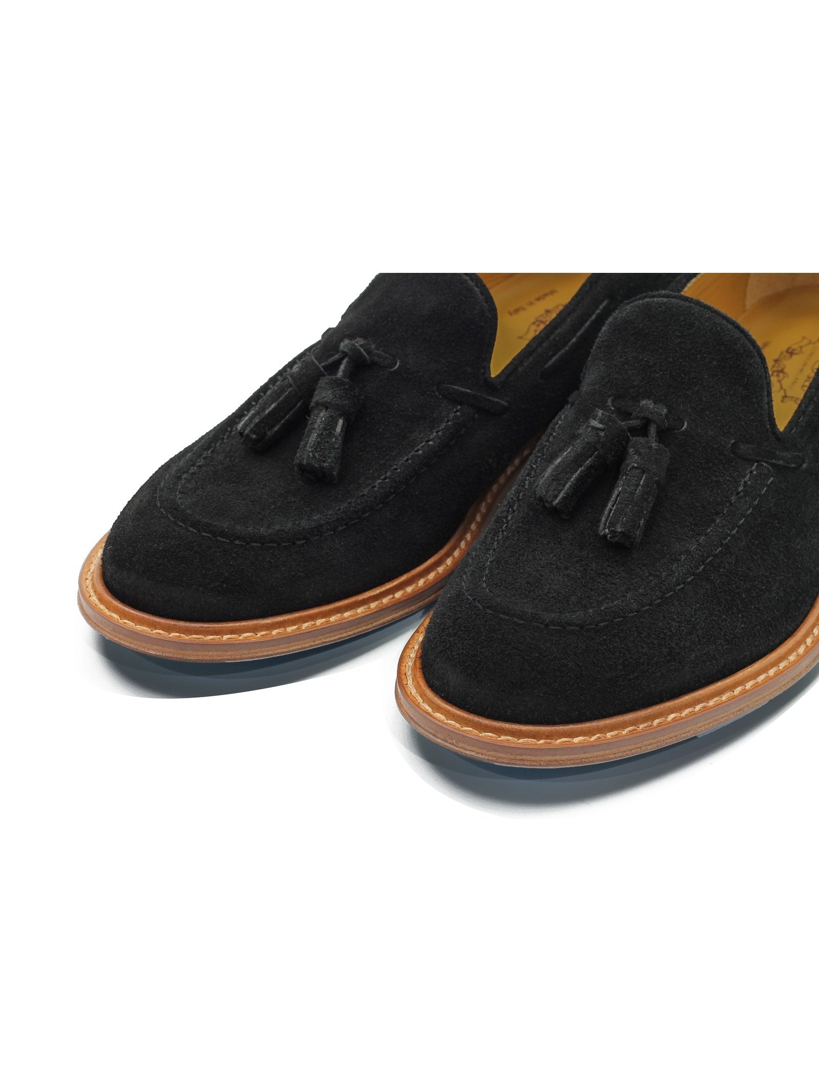 BLACK ITALIAN SUEDE TASSEL LOAFER