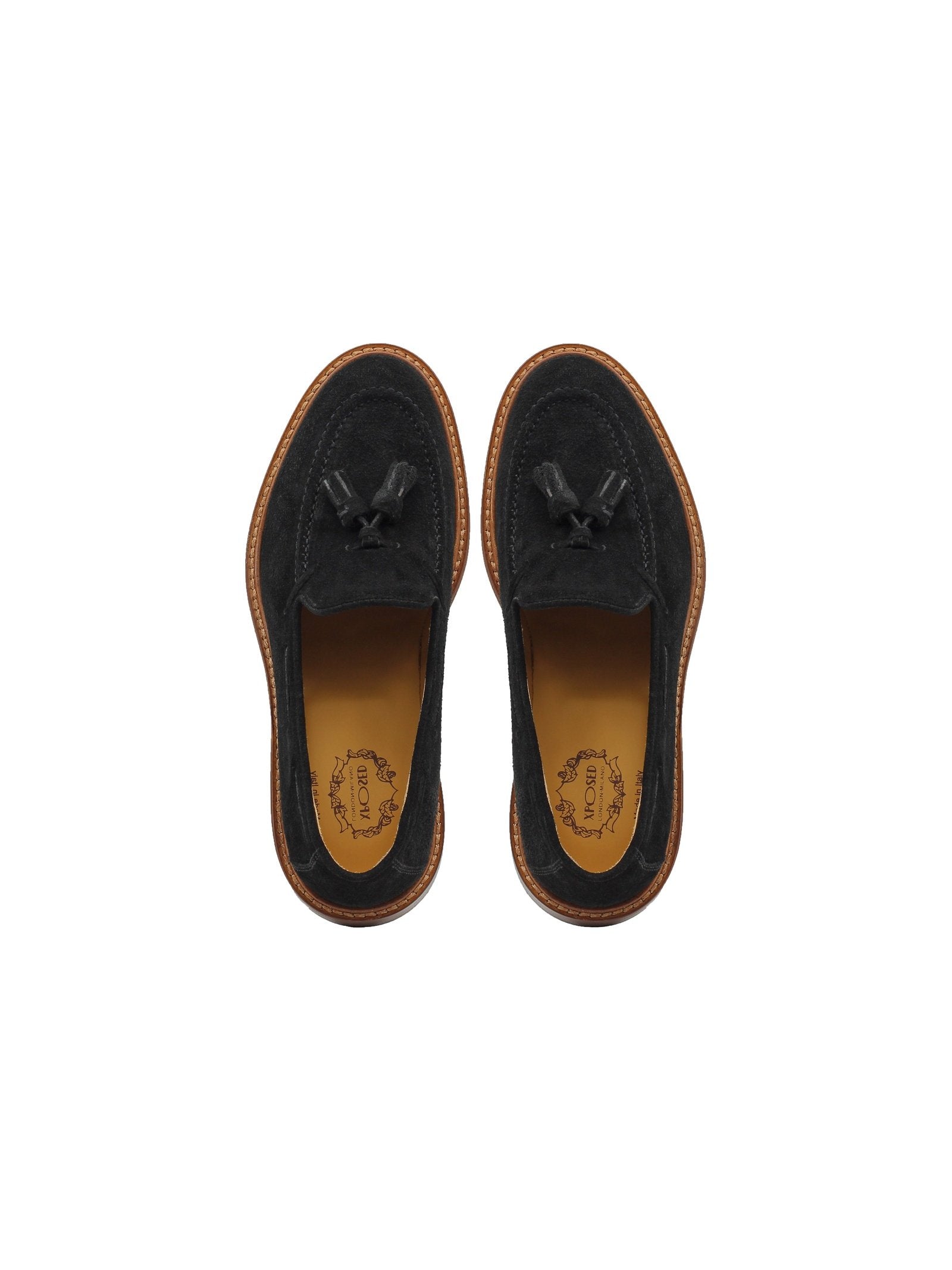 BLACK ITALIAN SUEDE TASSEL LOAFER