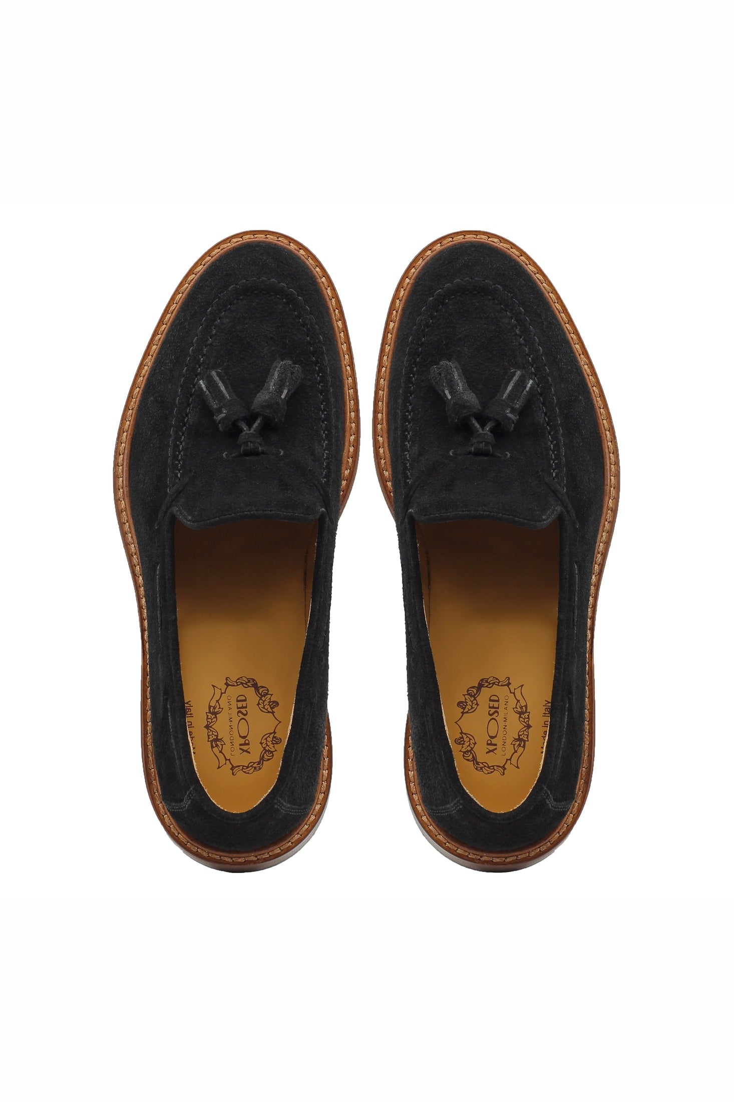 BLACK ITALIAN SUEDE TASSEL LOAFER