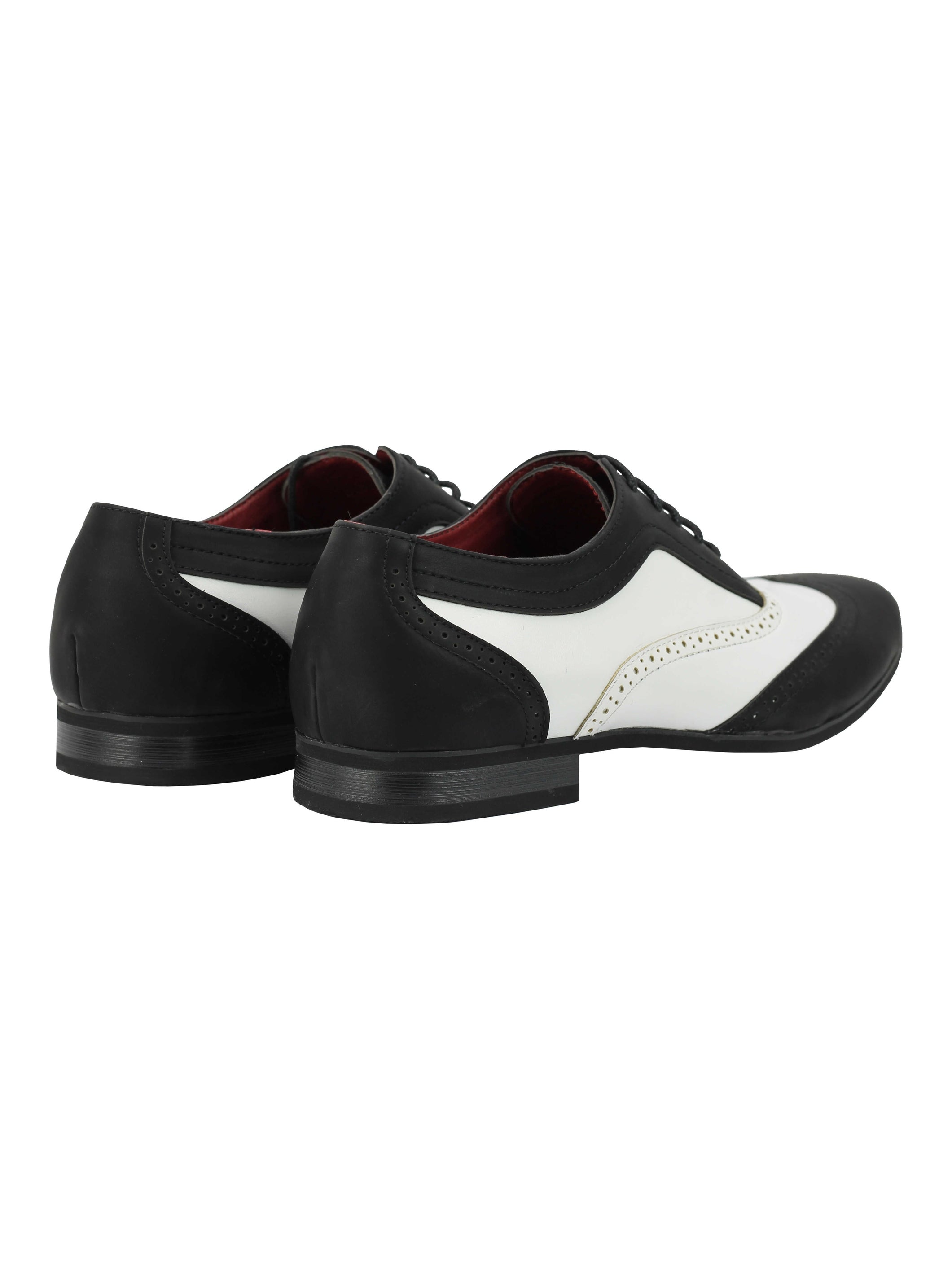 A1944H - MENS RETRO VINTAGE 2 TONE LEATHER BROGUE LACE UP SMART SHOES