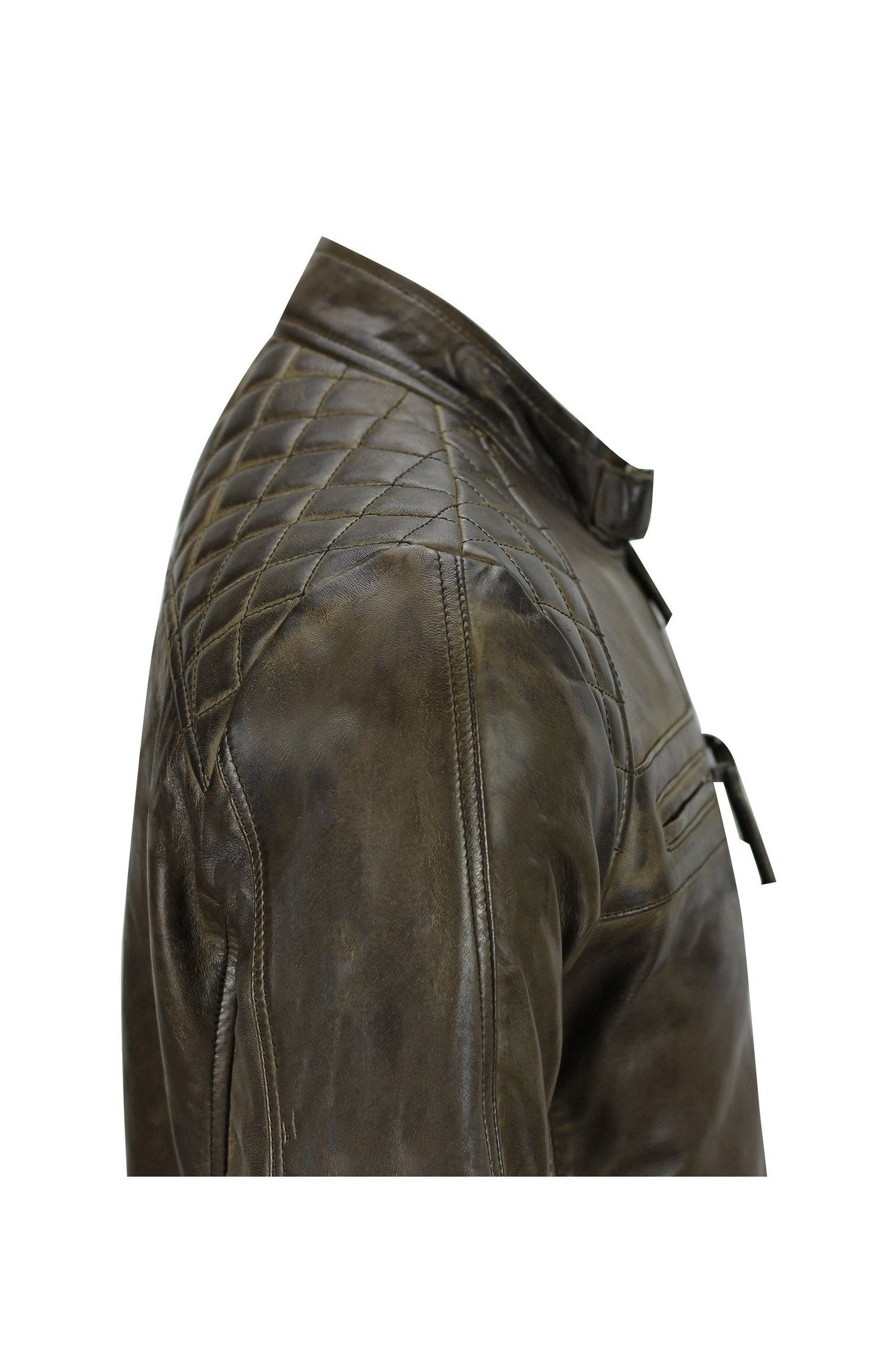 Mens Real Soft Leather Antique Brown Vintage Zipped Smart Casual Biker Jacket