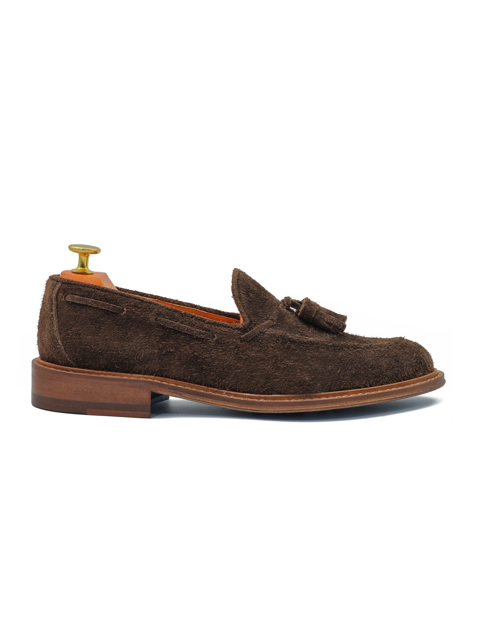 BROWN ITALIAN SUEDE TASSEL LOAFER