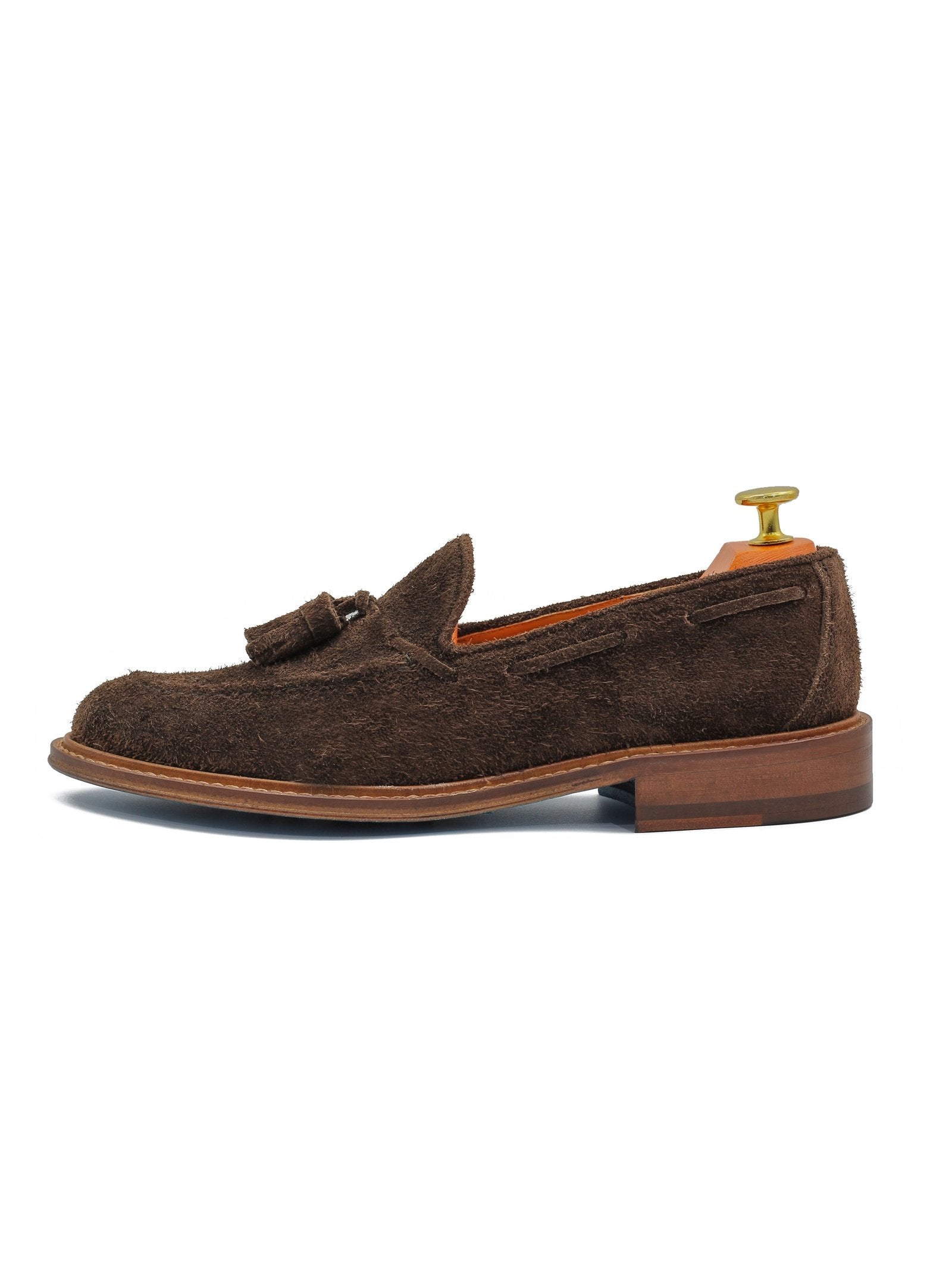 BROWN ITALIAN SUEDE TASSEL LOAFER