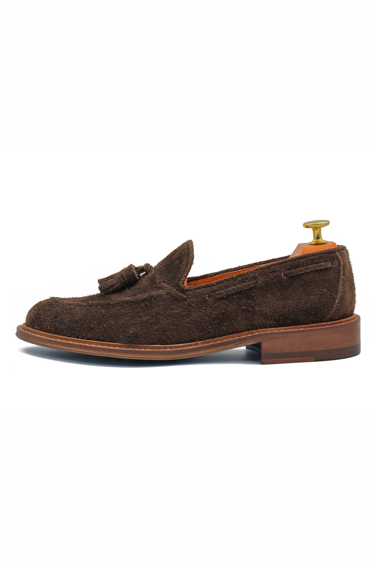 BROWN ITALIAN SUEDE TASSEL LOAFER
