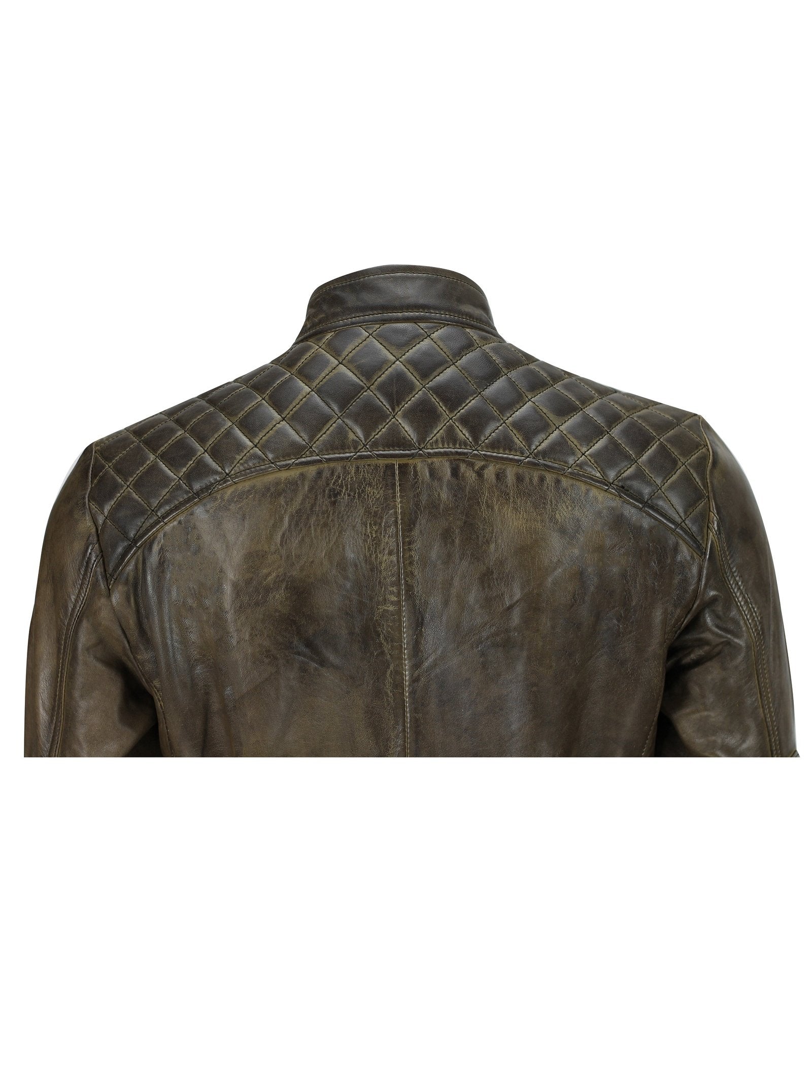 Mens Real Soft Leather Antique Brown Vintage Zipped Smart Casual Biker Jacket