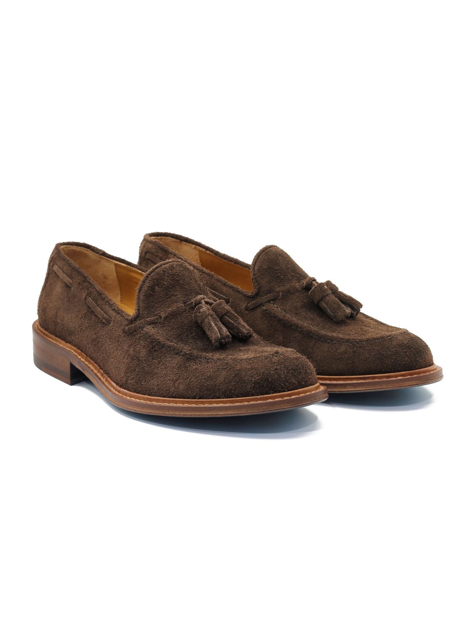 BROWN ITALIAN SUEDE TASSEL LOAFER