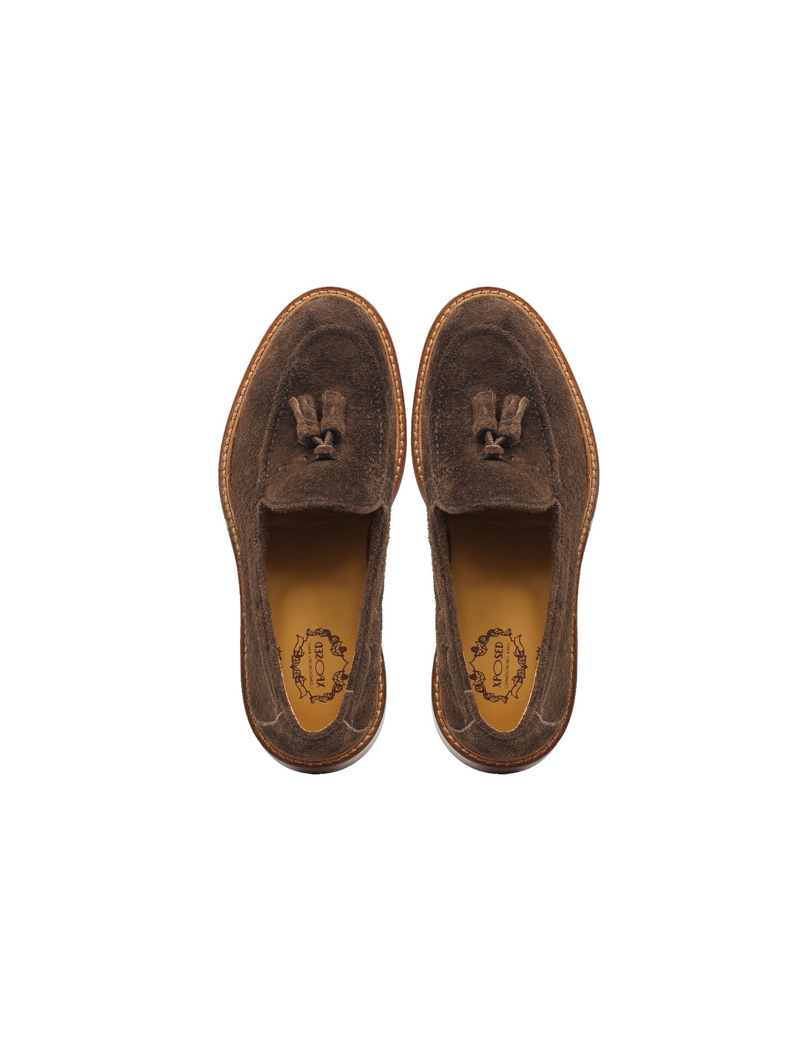 BROWN ITALIAN SUEDE TASSEL LOAFER