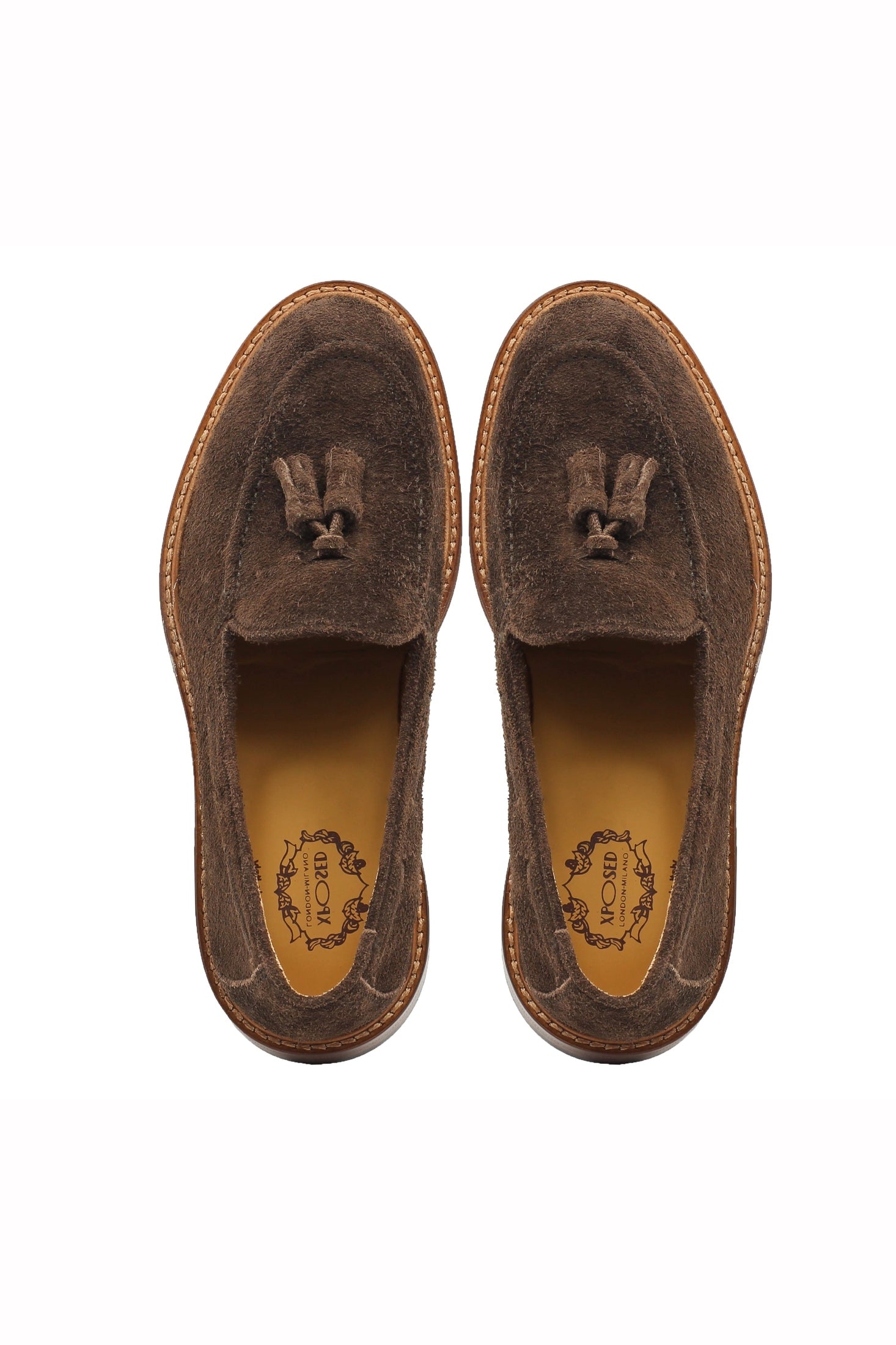 BROWN ITALIAN SUEDE TASSEL LOAFER