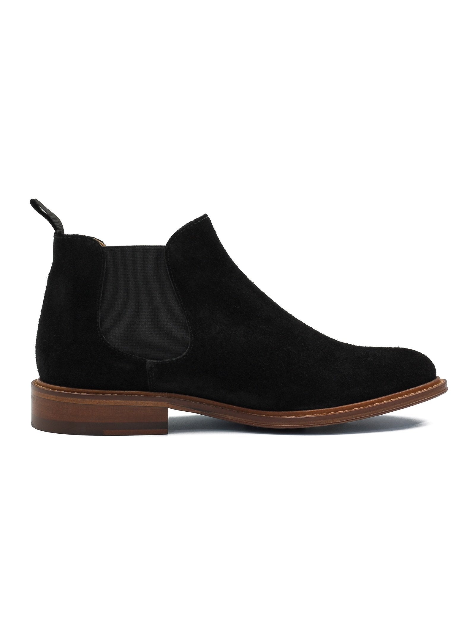 BLACK ITALIAN SUEDE CHELSEA BOOTS
