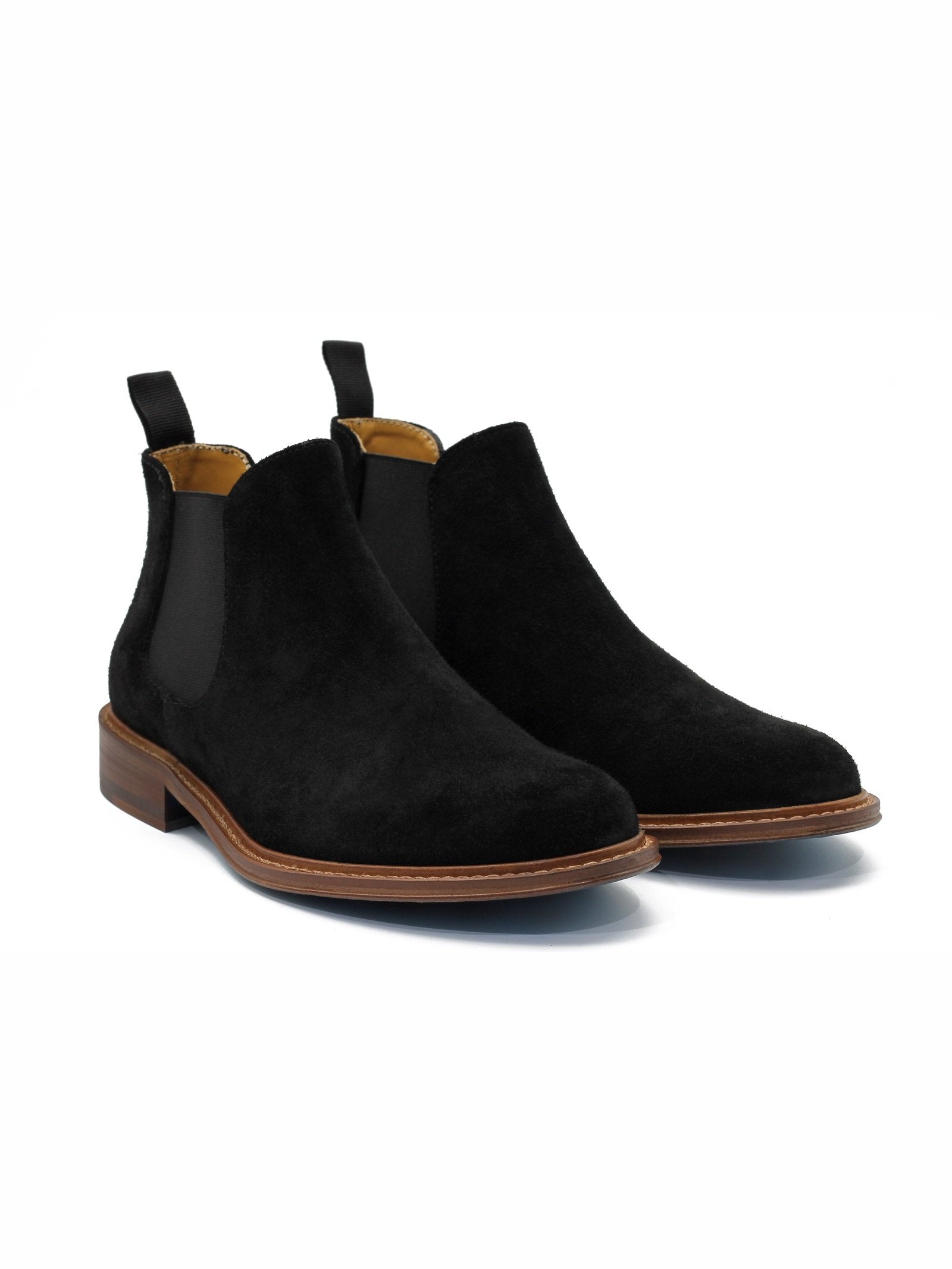 BLACK ITALIAN SUEDE CHELSEA BOOTS