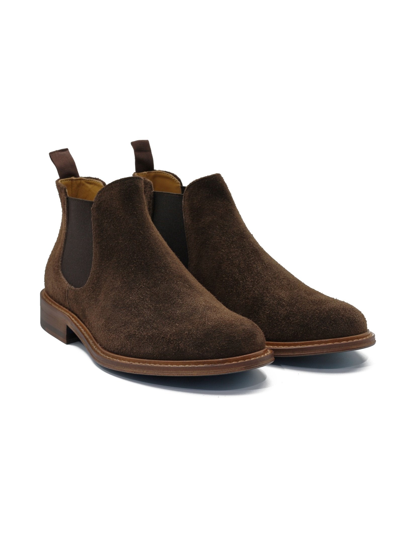 BROWN ITALIAN SUEDE CHELSEA BOOTS