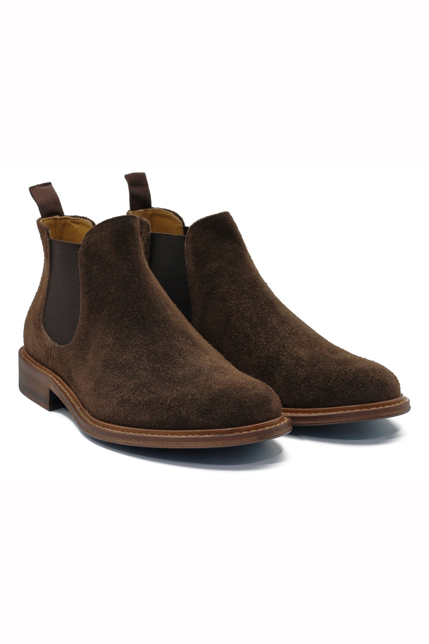 BROWN ITALIAN SUEDE CHELSEA BOOTS
