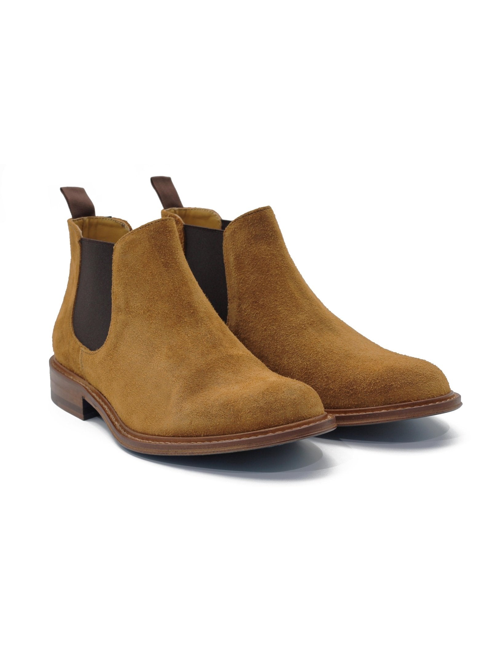 TAN ITALIAN SUEDE CHELSEA BOOTS