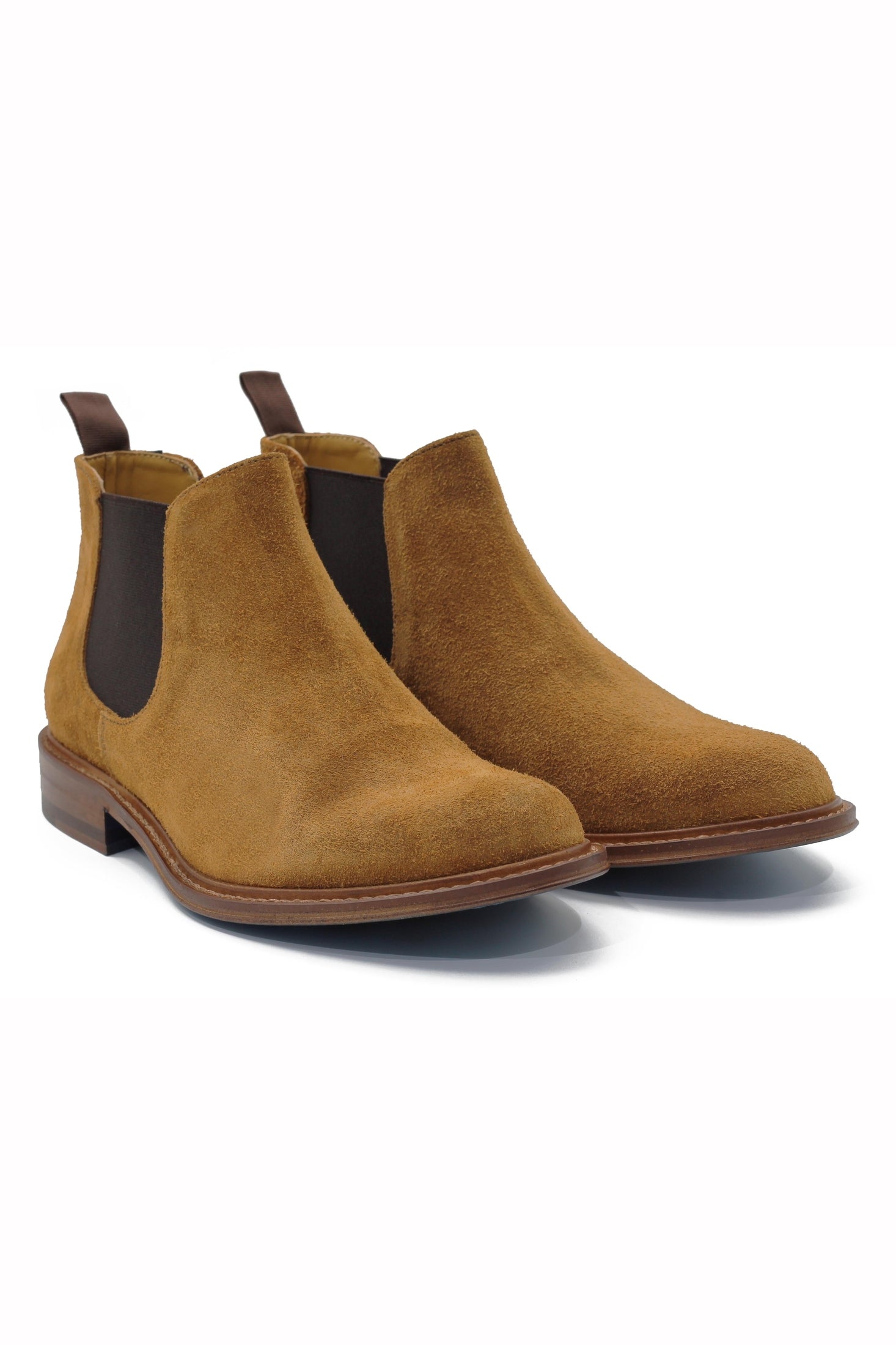 TAN ITALIAN SUEDE CHELSEA BOOTS
