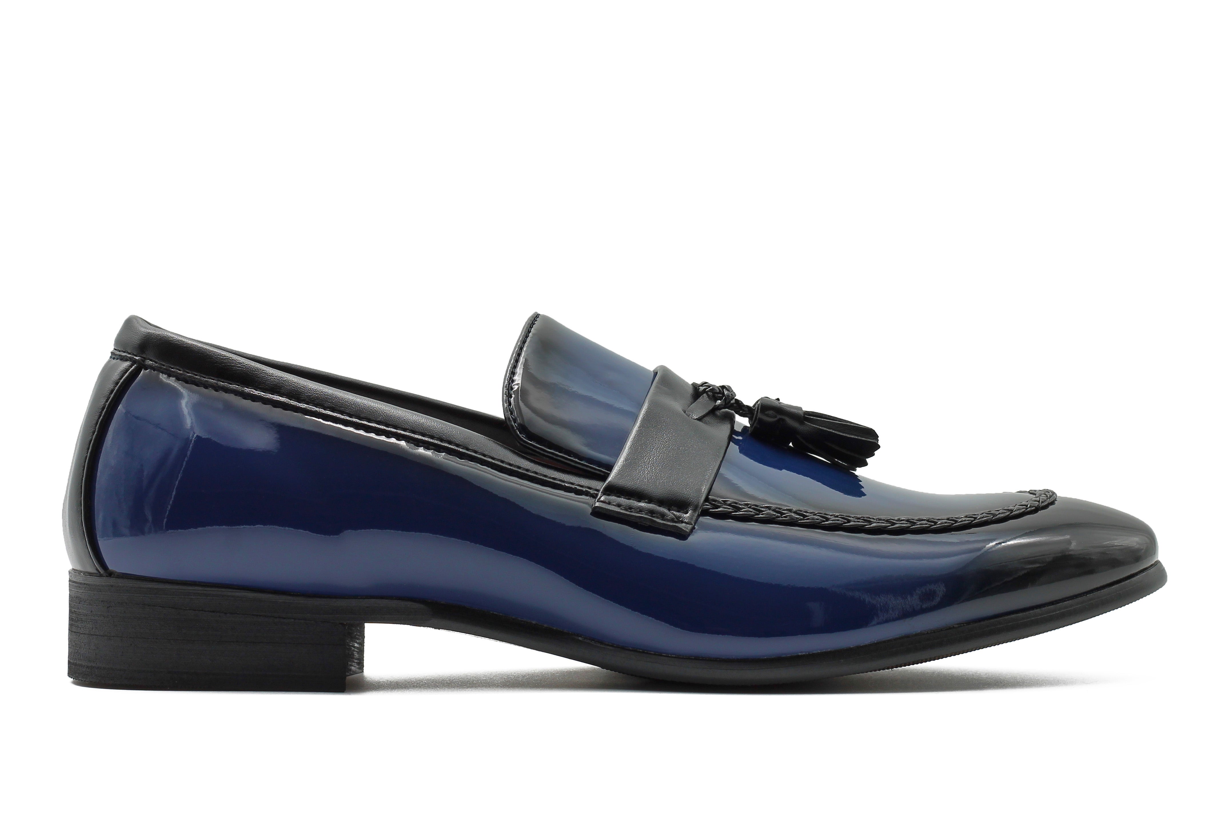 NAVY GLOSSY TASSEL LOAFERSB
