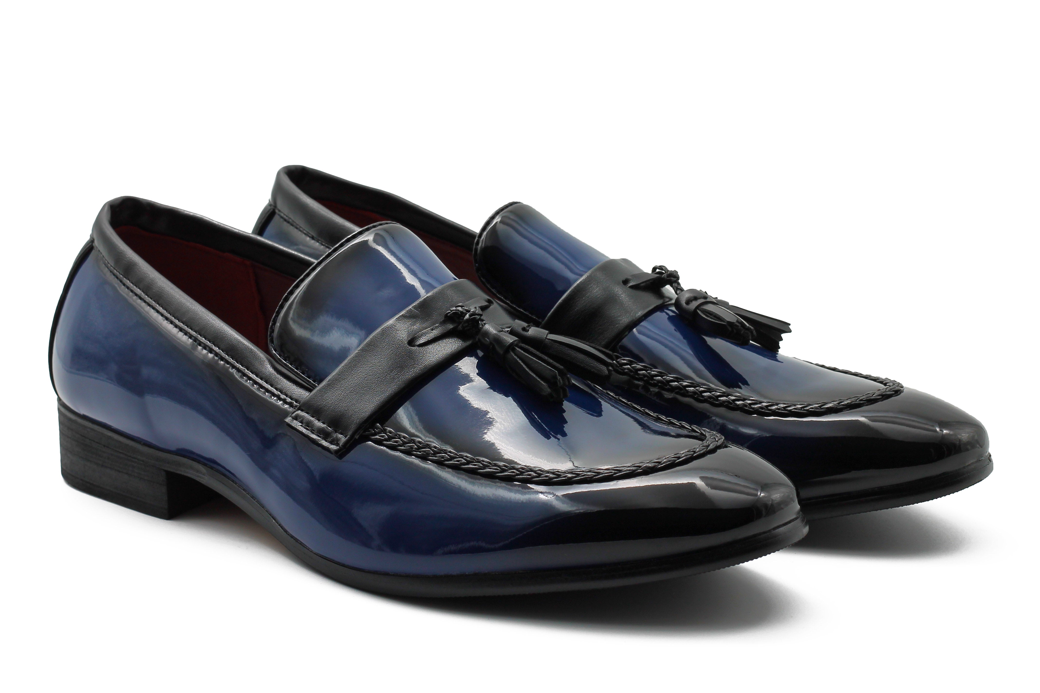 NAVY GLOSSY TASSEL LOAFERSB