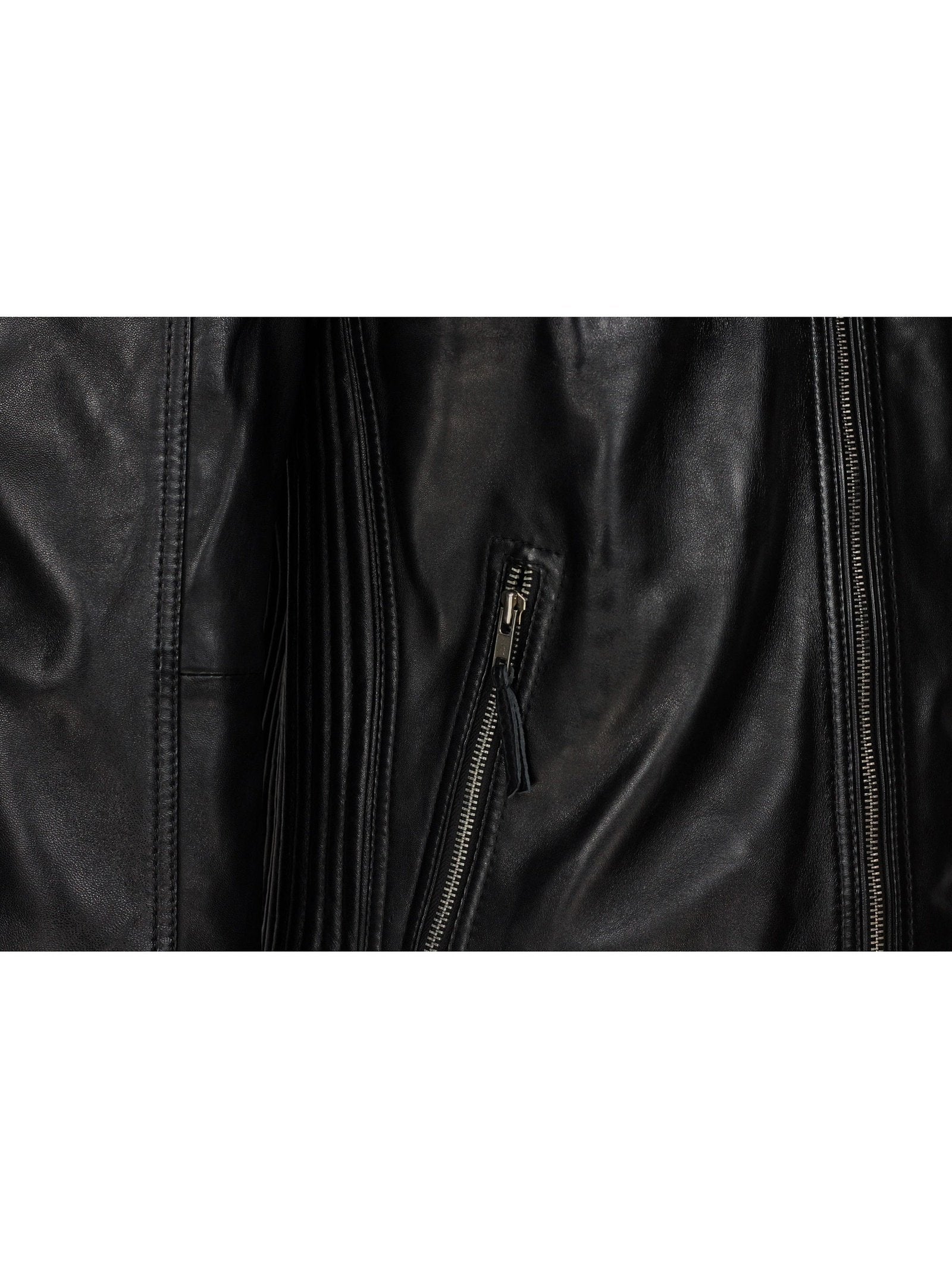 Mens New Black Real Leather Vintage Biker Style Zipped Smart Casual Retro Jacket