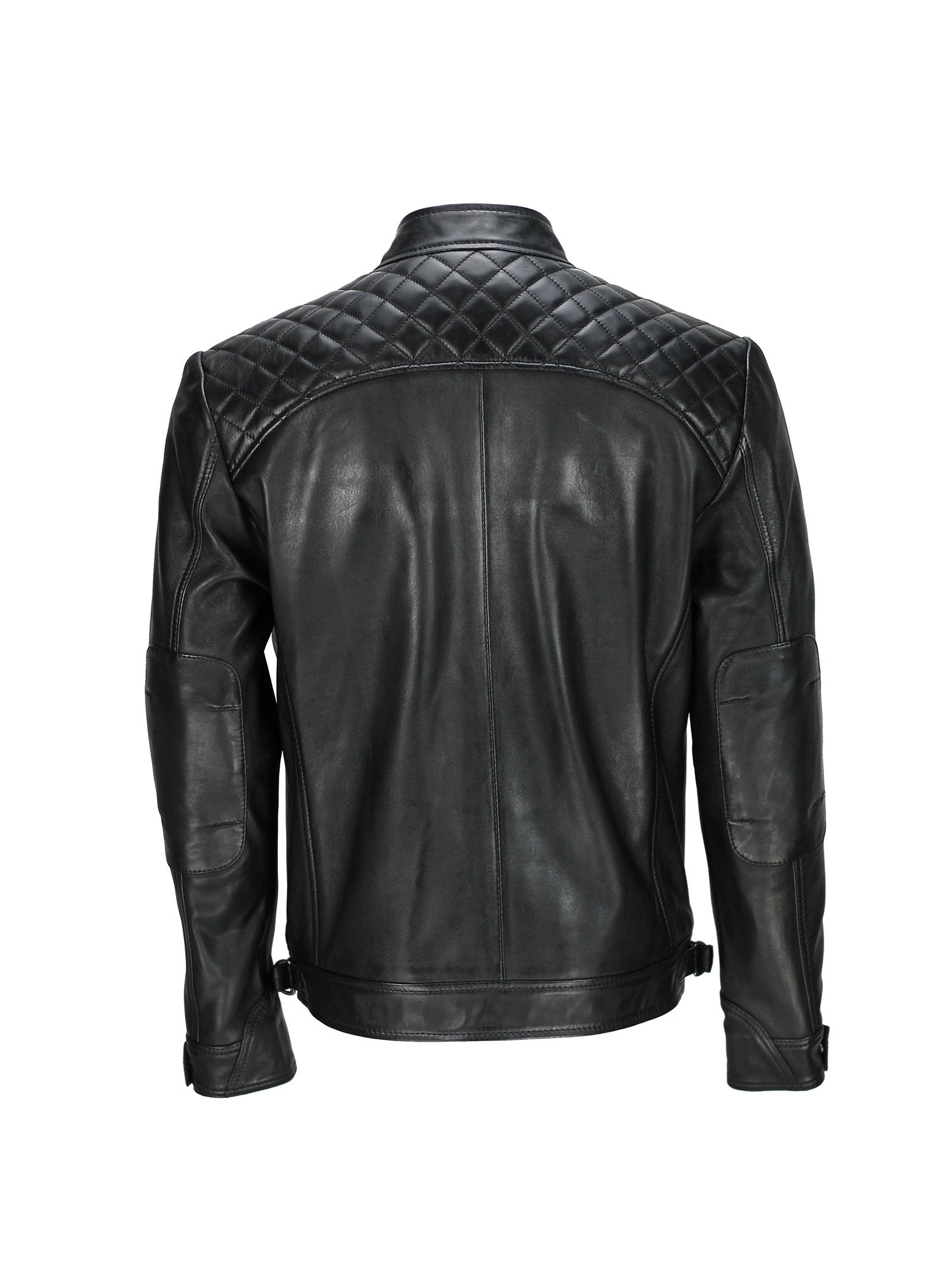 Mens New Real Soft Leather Black Vintage Zipped Smart Casual Biker Style Jacket