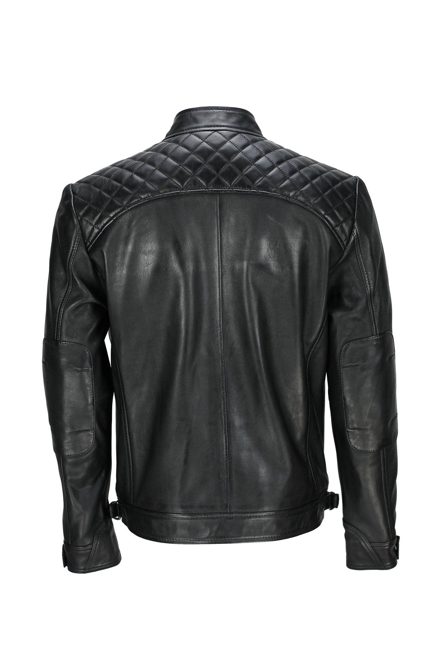 Mens New Real Soft Leather Black Vintage Zipped Smart Casual Biker Style Jacket