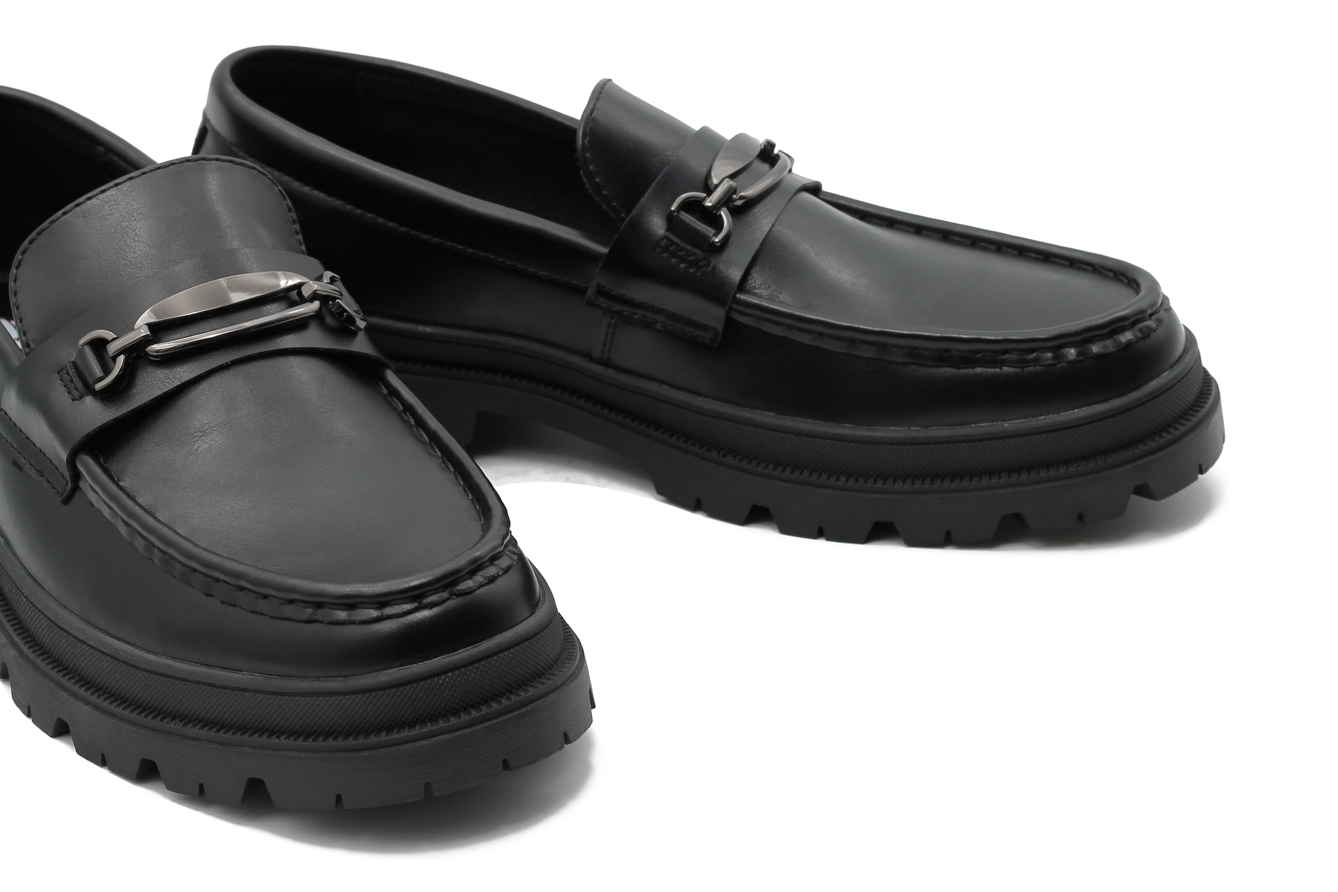 BLACK SNAFFLE BIT LOAFERS
