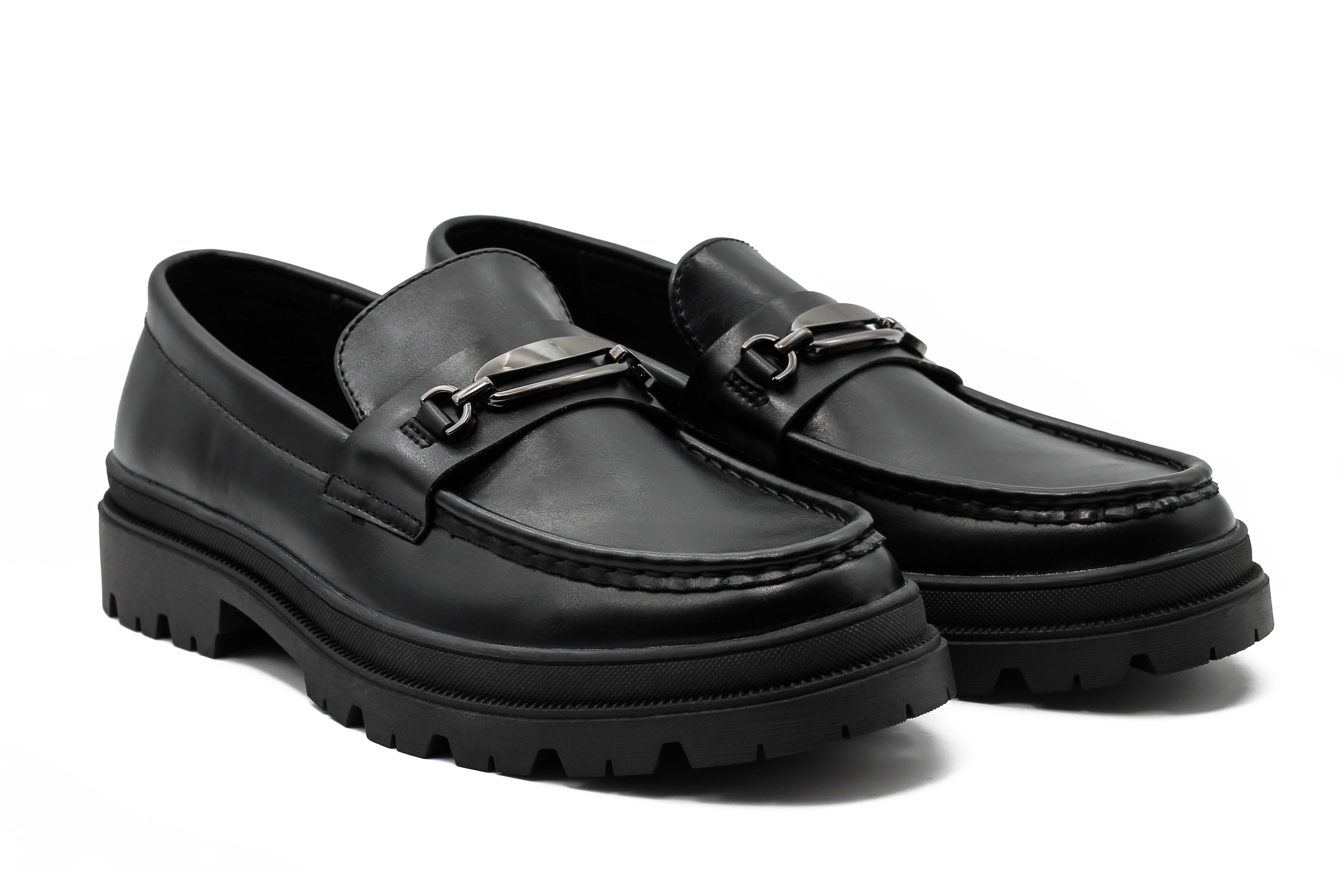 BLACK SNAFFLE BIT LOAFERS