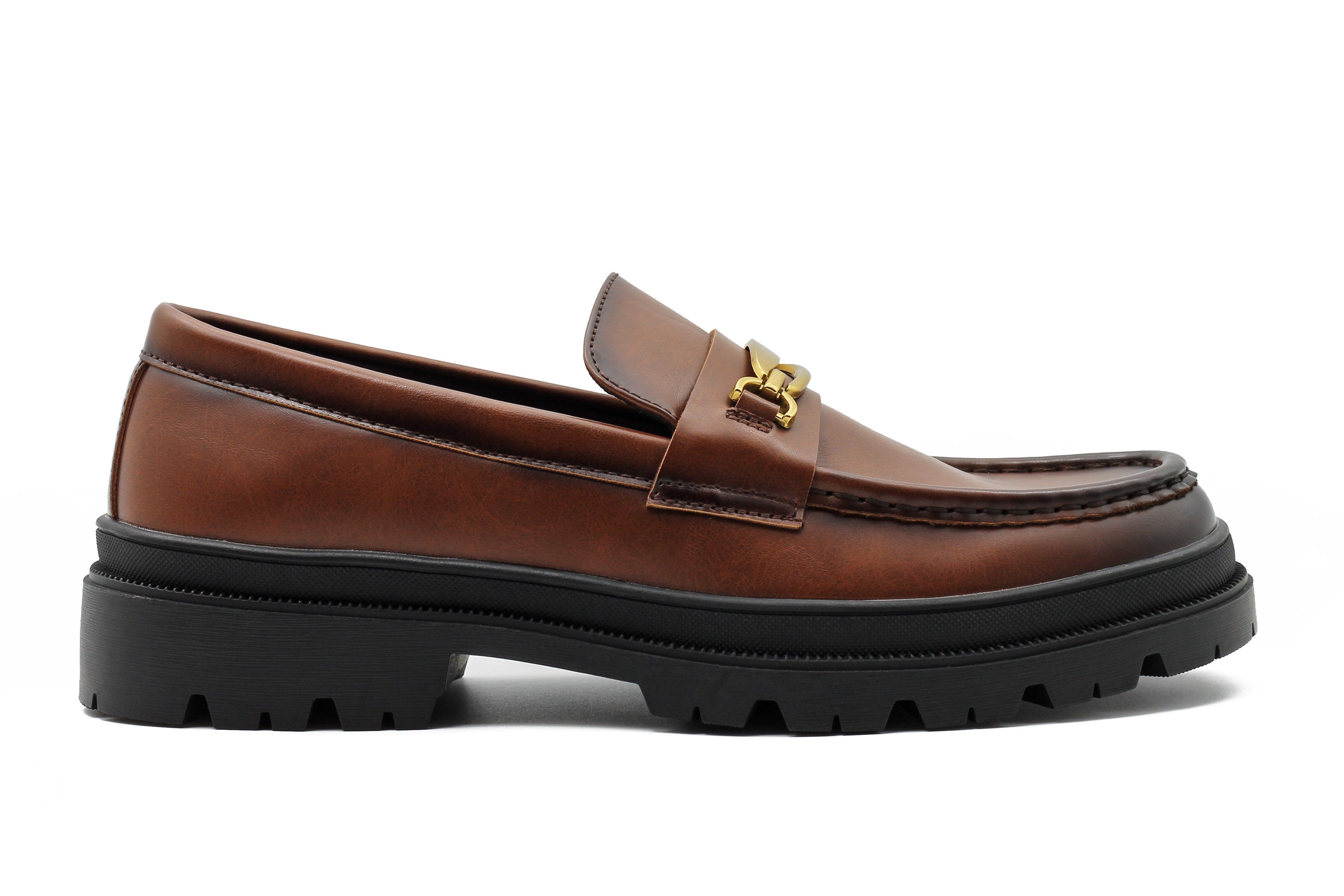BROWN SNAFFLE BIT LOAFERS